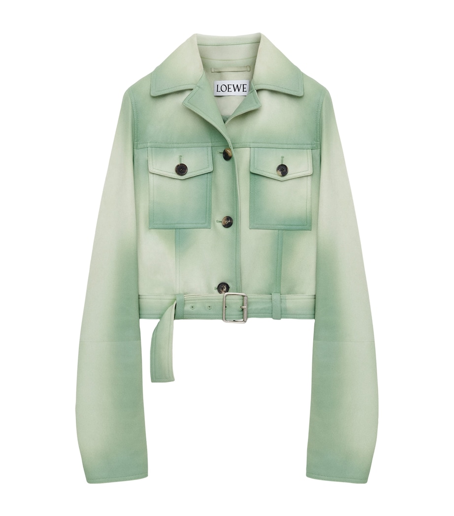 Lambskin Cropped Jacket SAGE Image 1