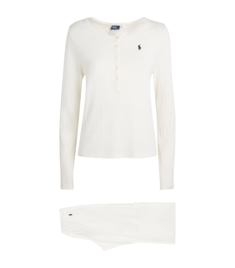 Cotton Henley Pyjama Set EGRET Image 1