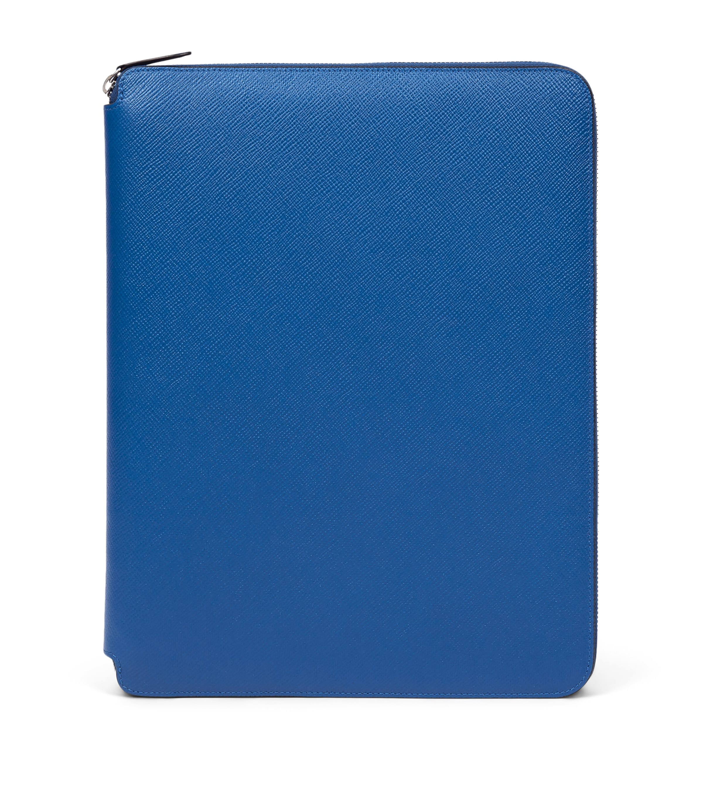 Calfskin Panama A4 Folder and Notebook Set CERULEAN Image 1