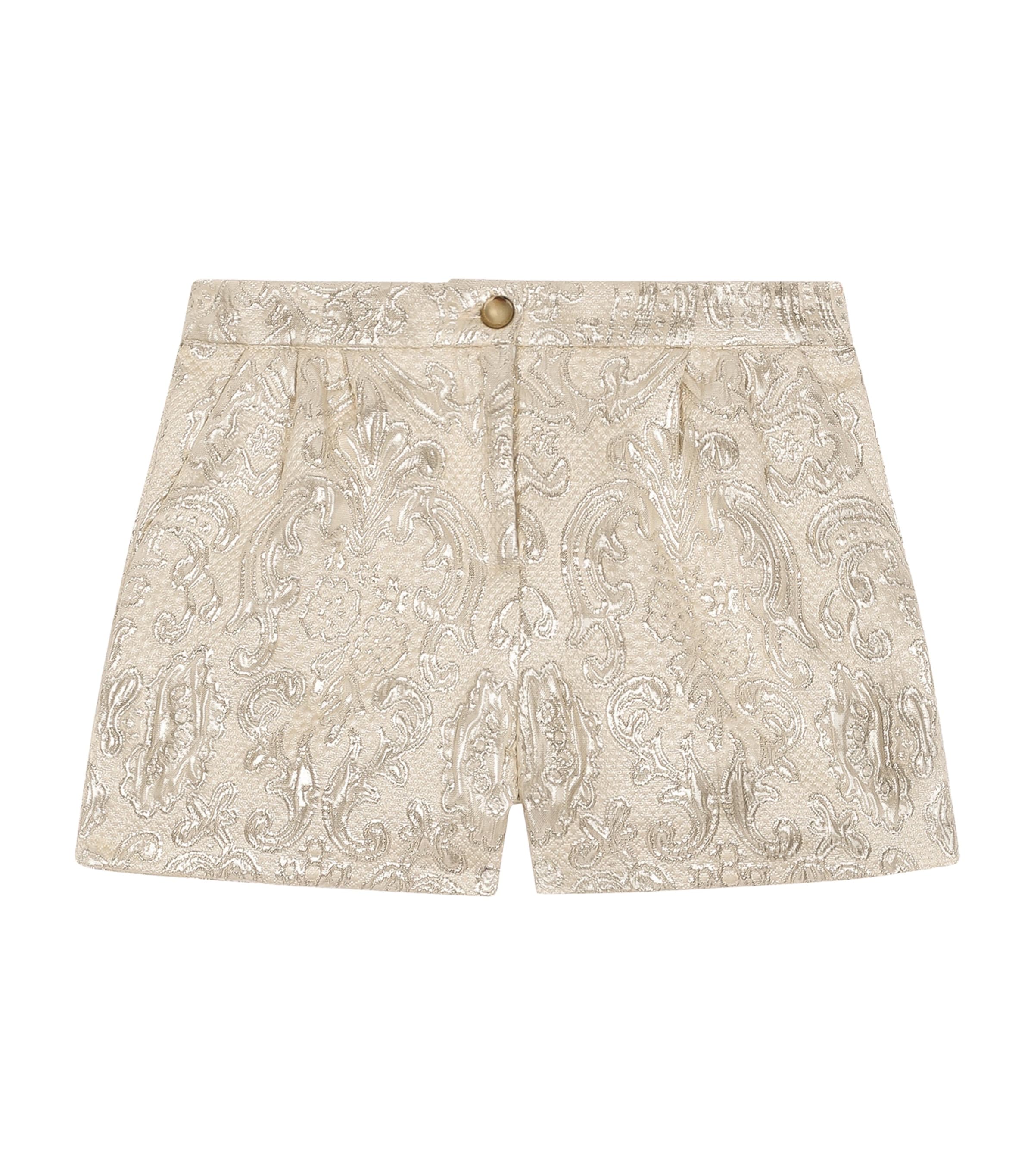 Dolce & Gabbana Kids' Majolica-motif Jacquard Shorts In Neutrals