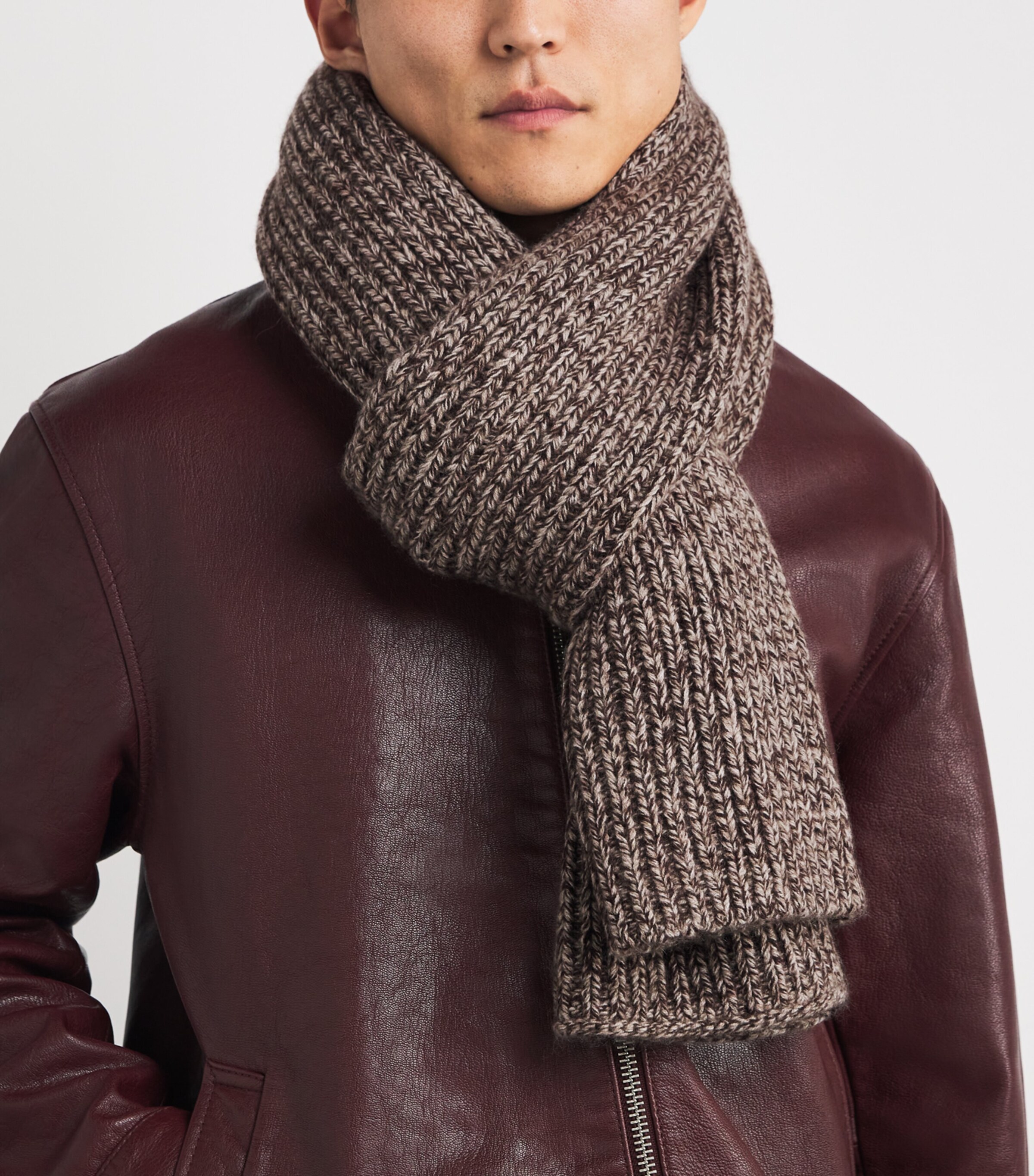 Yves Salomon Mens Cashmere Scarf Birch Image 3