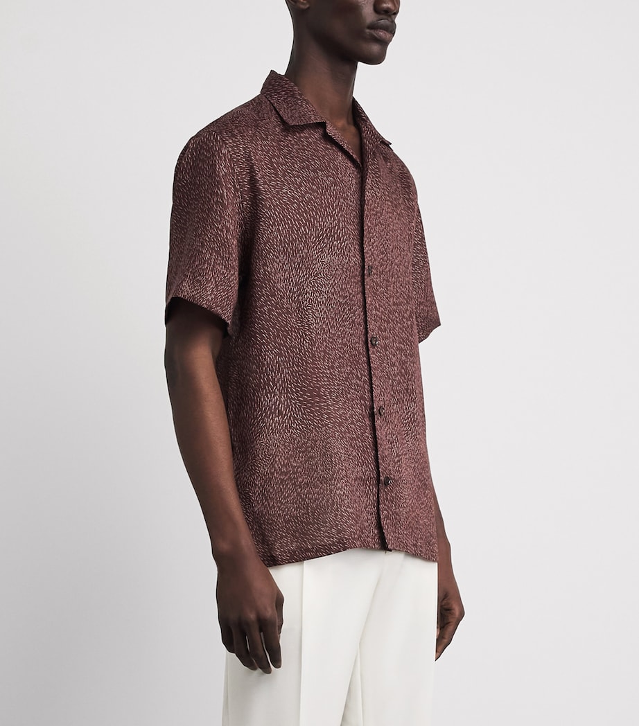 Brioni Mens Linen Short-Sleeve Flecked Shirt Image 4