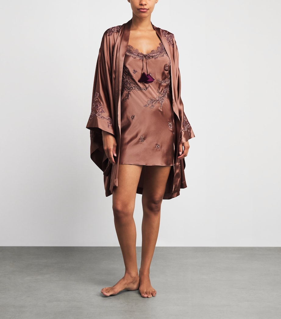 TORLOWEI Womens Silk Patsy Mini Slip Dress Mocha/raisin Image 2