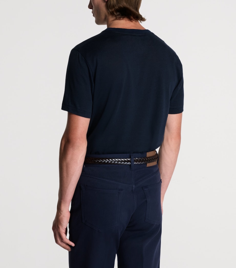 Dunhill Mens Linen-Cotton T-Shirt Image 3