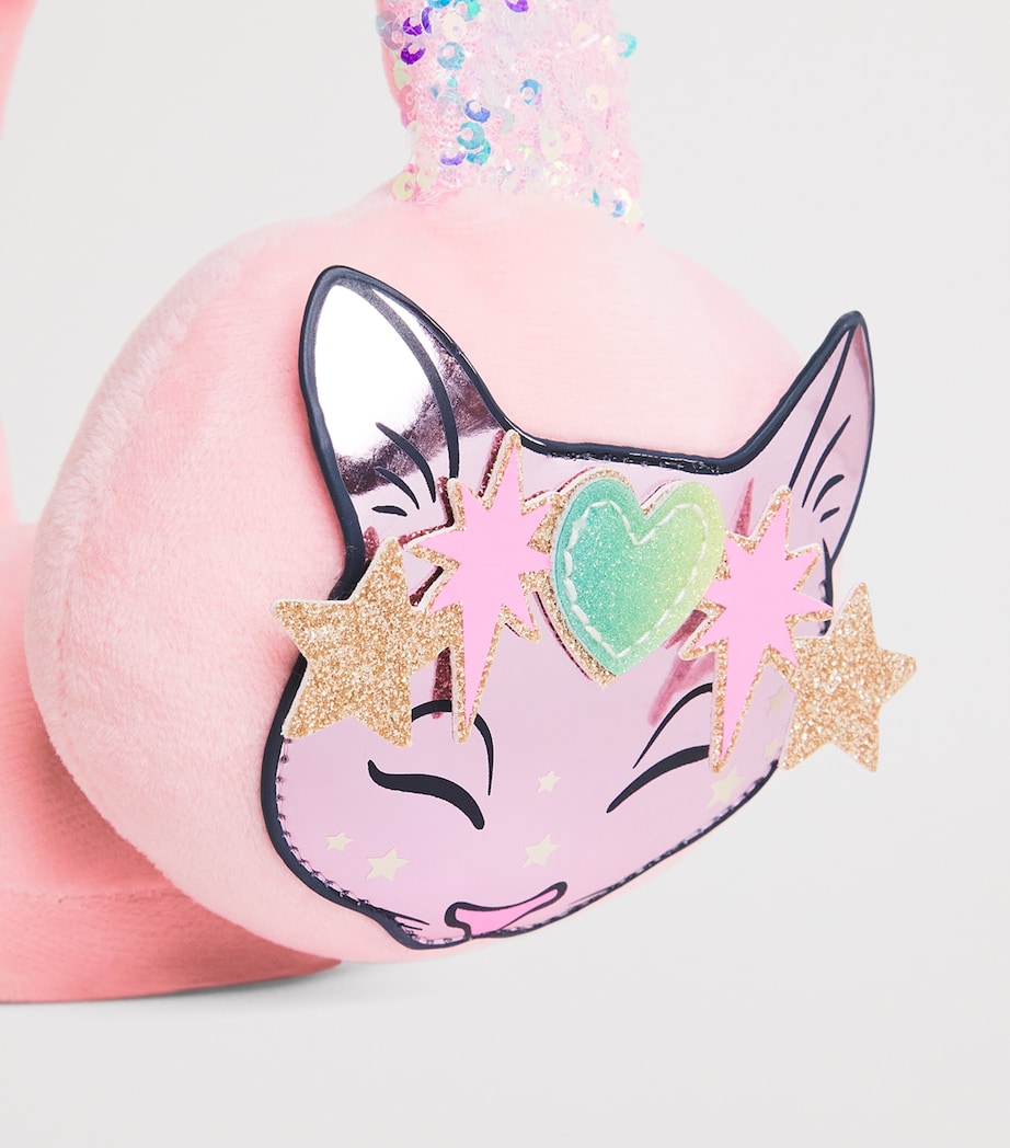 Embellished Cat Earmuffs PEACH Image 3