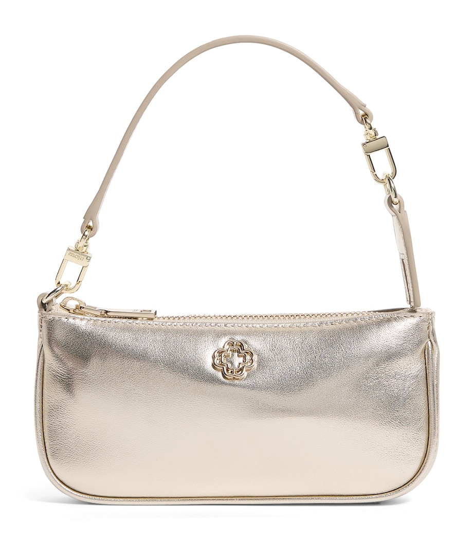 Maje Leather Sarah Shoulder Bag Gold Image 1