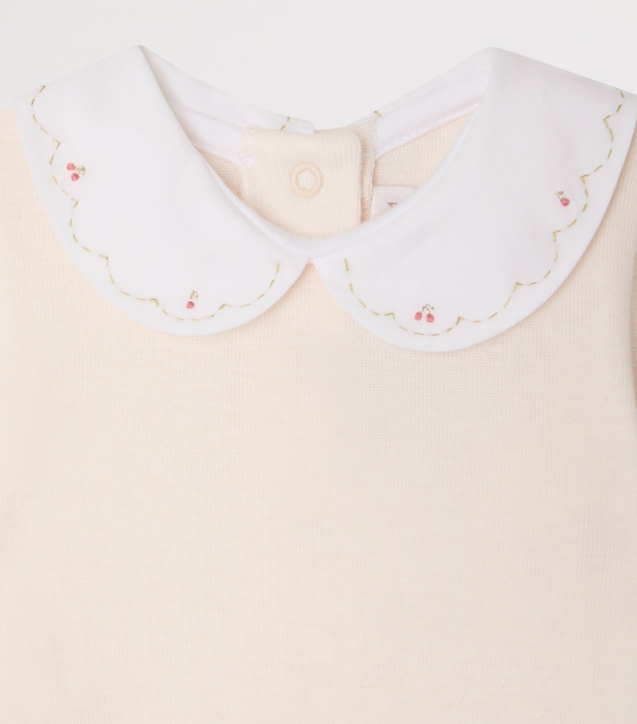 Bonpoint Organic Cotton Cygne Bodysuit (1-18 Months) Rose Petale Image 3