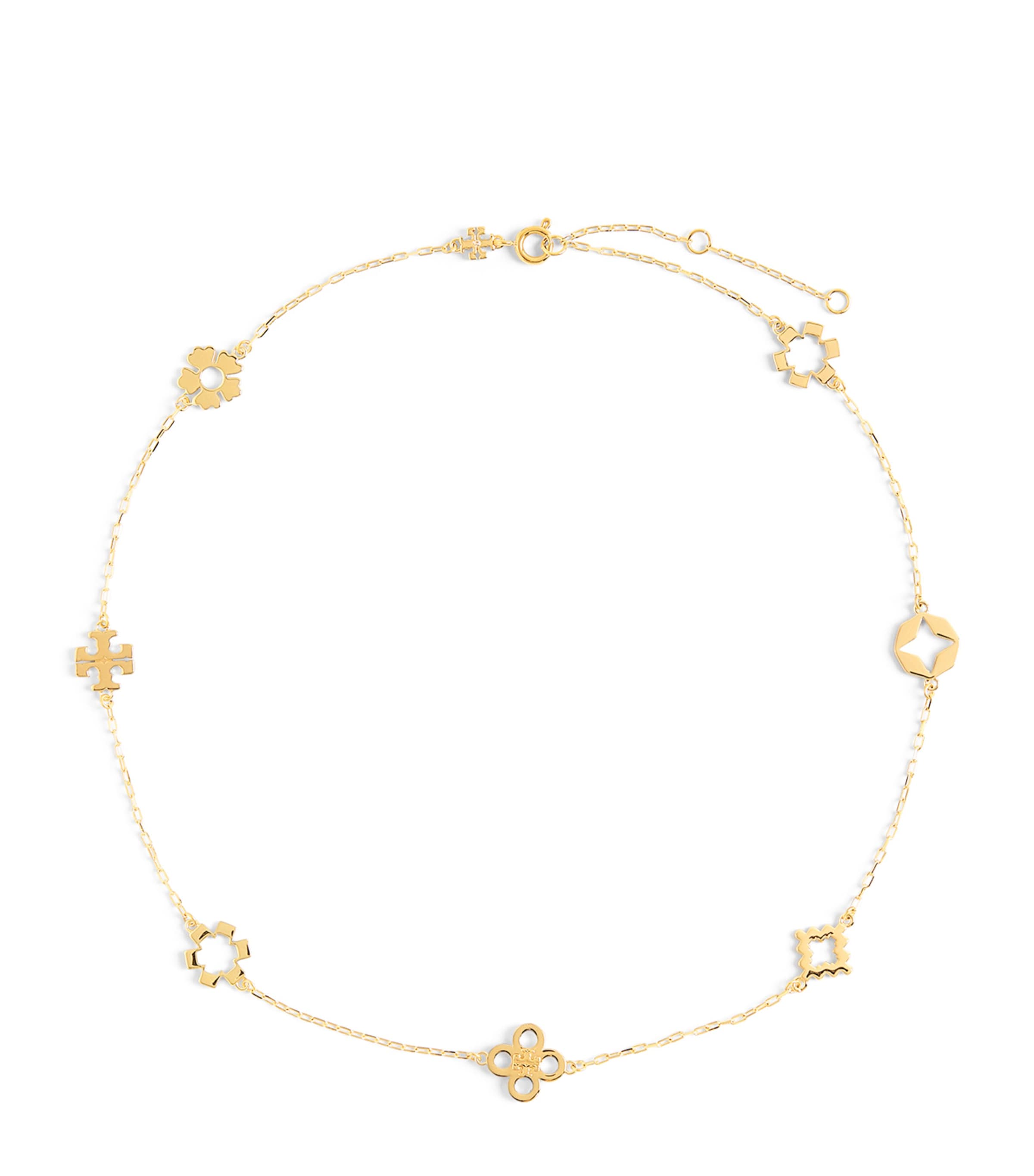 Tory Burch Kira Clover Chain Necklace In Gold