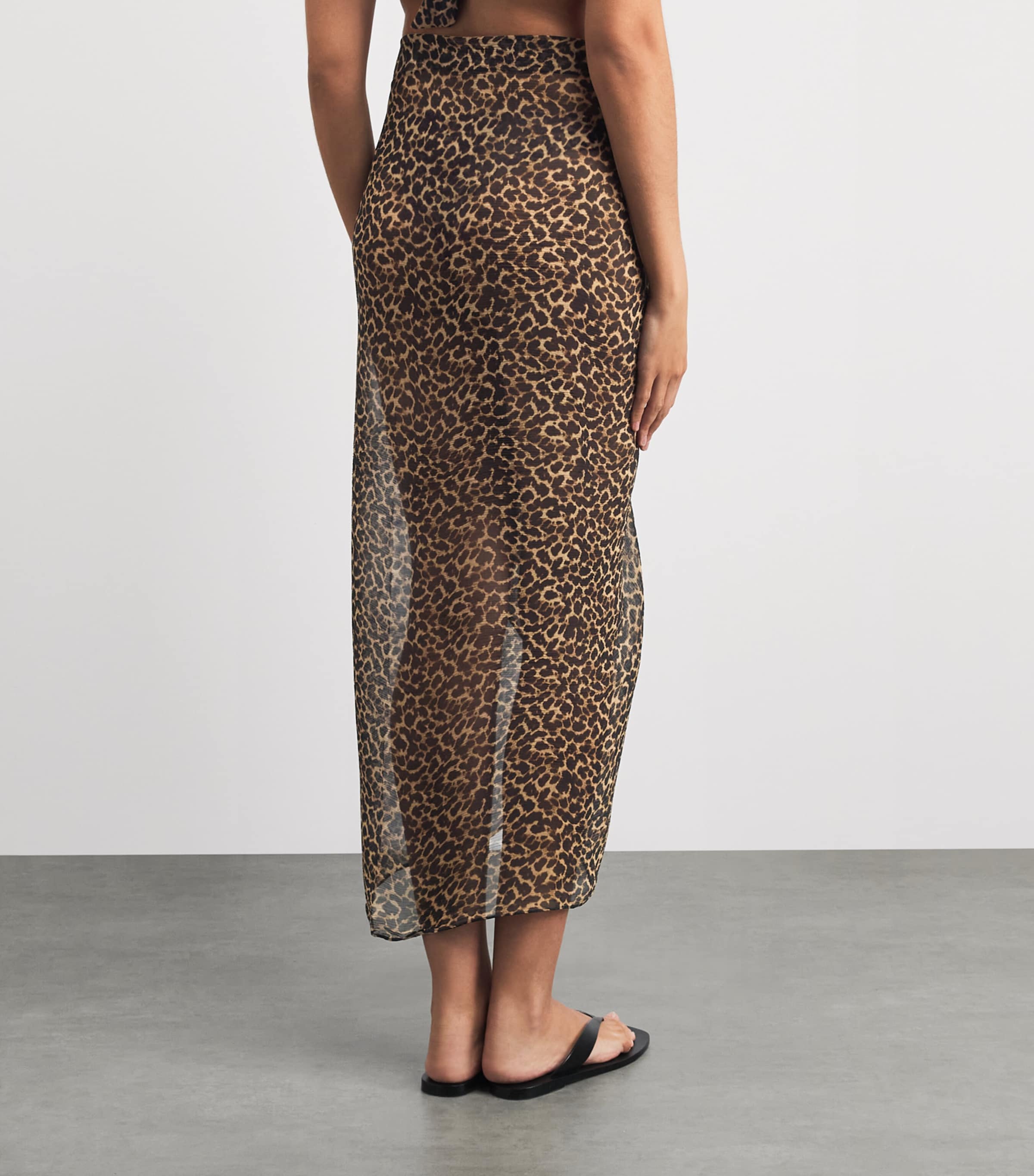 AWAY THAT DAY Womens Leopard Print Santorini Sarong Leopard Print Image 5