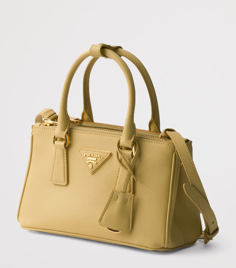 Prada Mini Saffiano Leather Galleria Shoulder Bag Yellow Image 2