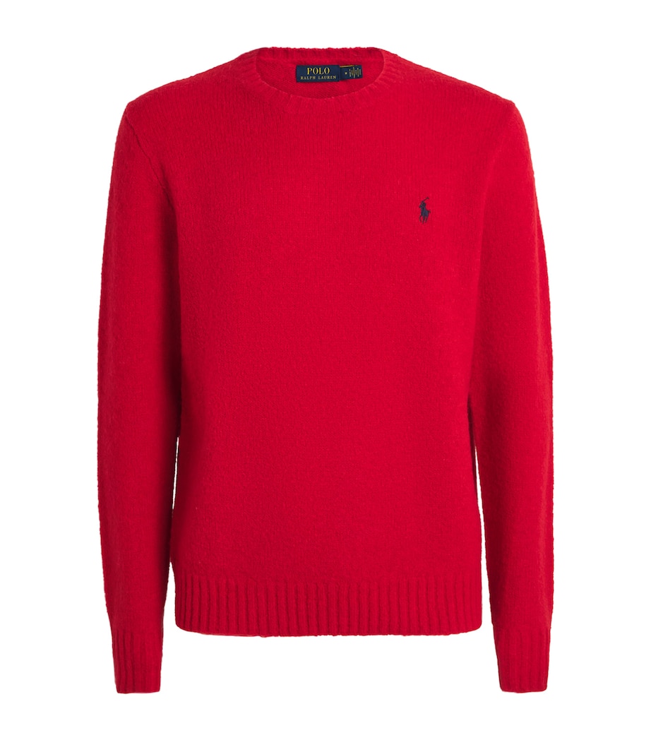Wool-Alpaca Polo Pony Sweater RED Image 1