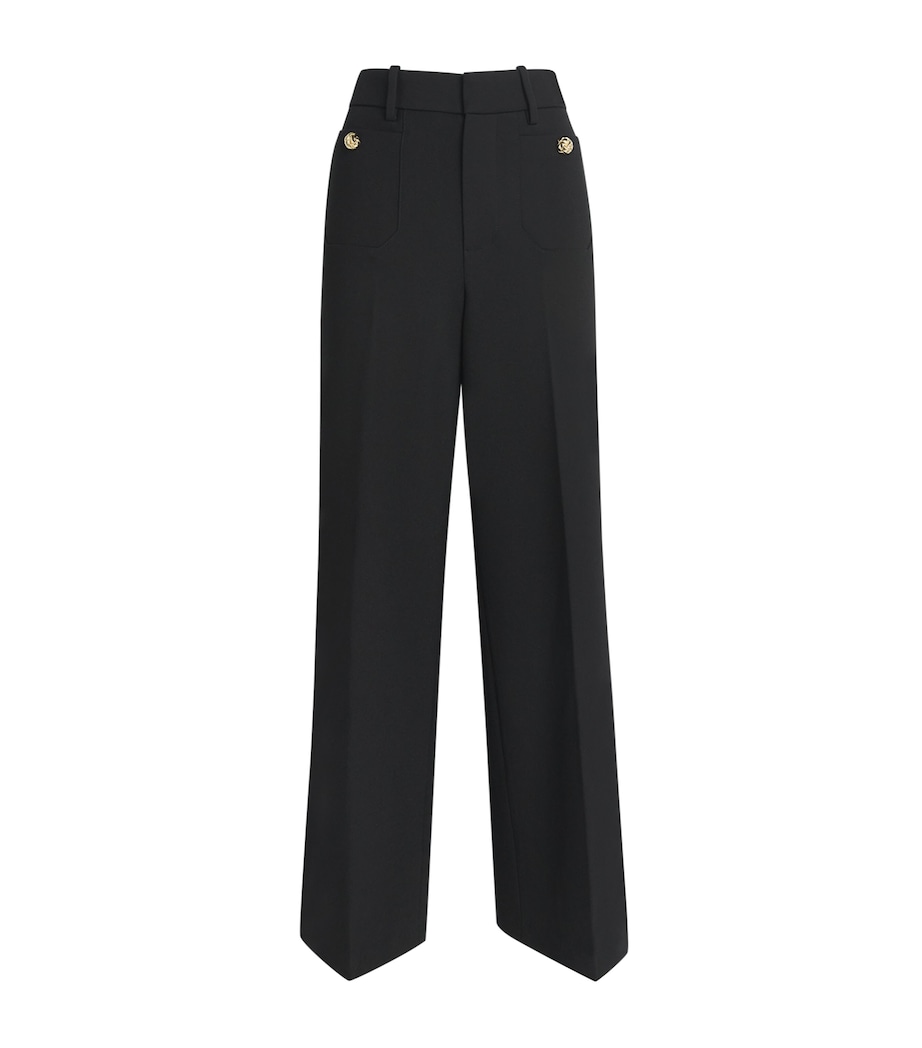 Wide-Leg Palazzo Trousers BLK Image 1