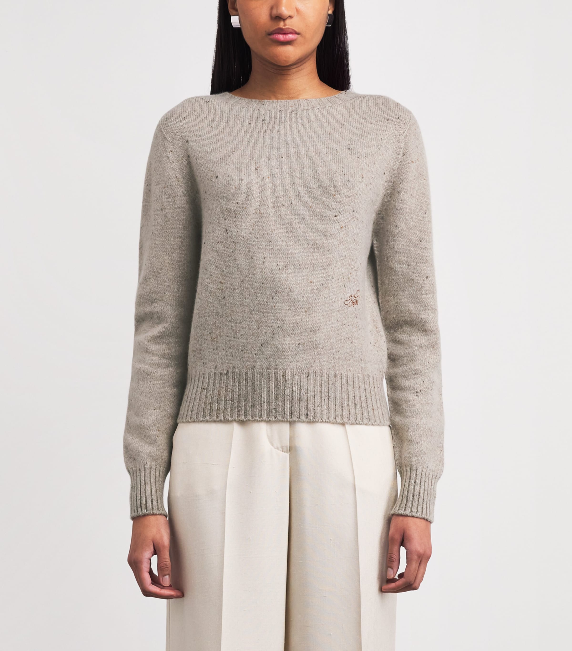 Johnstons Of Elgin Womens Cashmere Cairn Sweater Islnd Donegal Image 4
