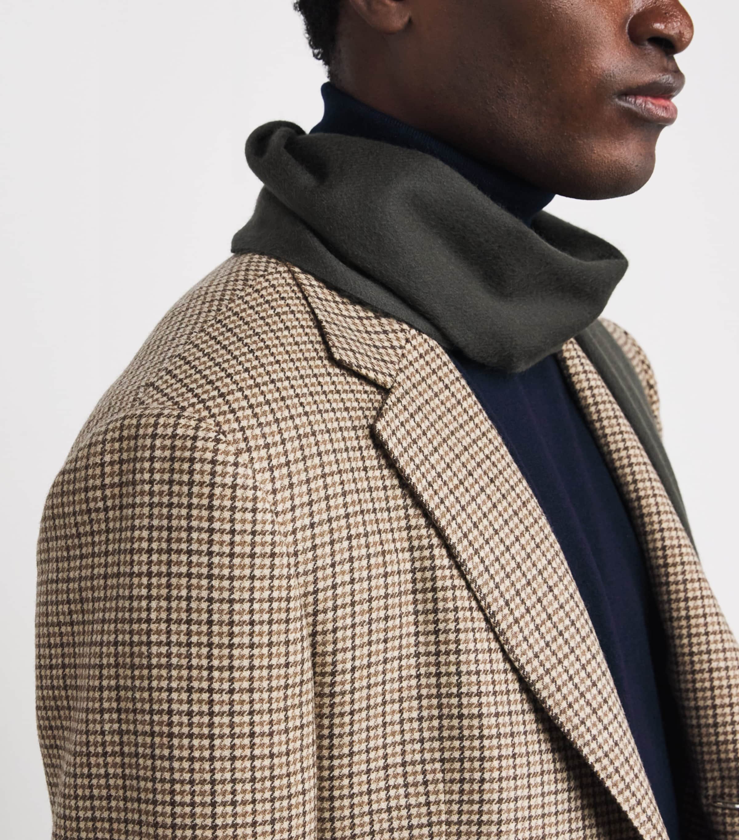 Wool-Cashmere Houndstooth Blazer CHMP/BRN Image 6