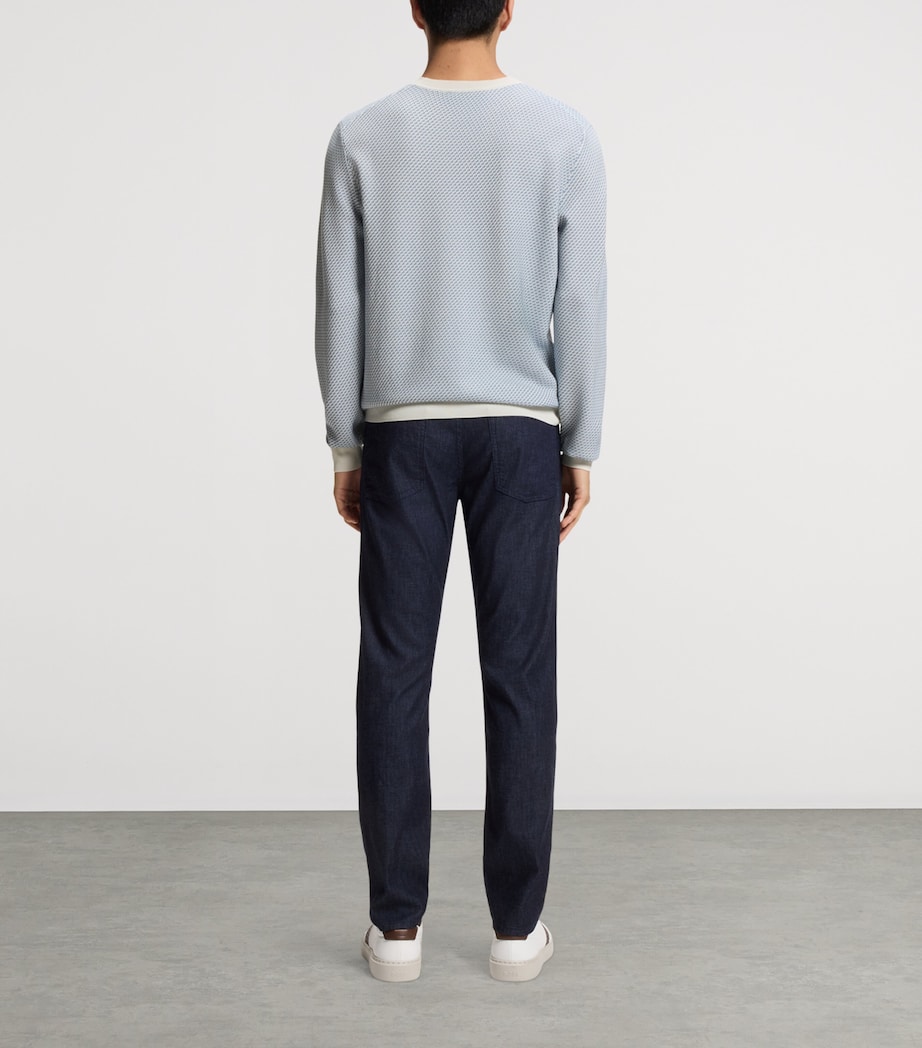 BOSS Mens Silk-Cotton Jacquard Sweater Image 3