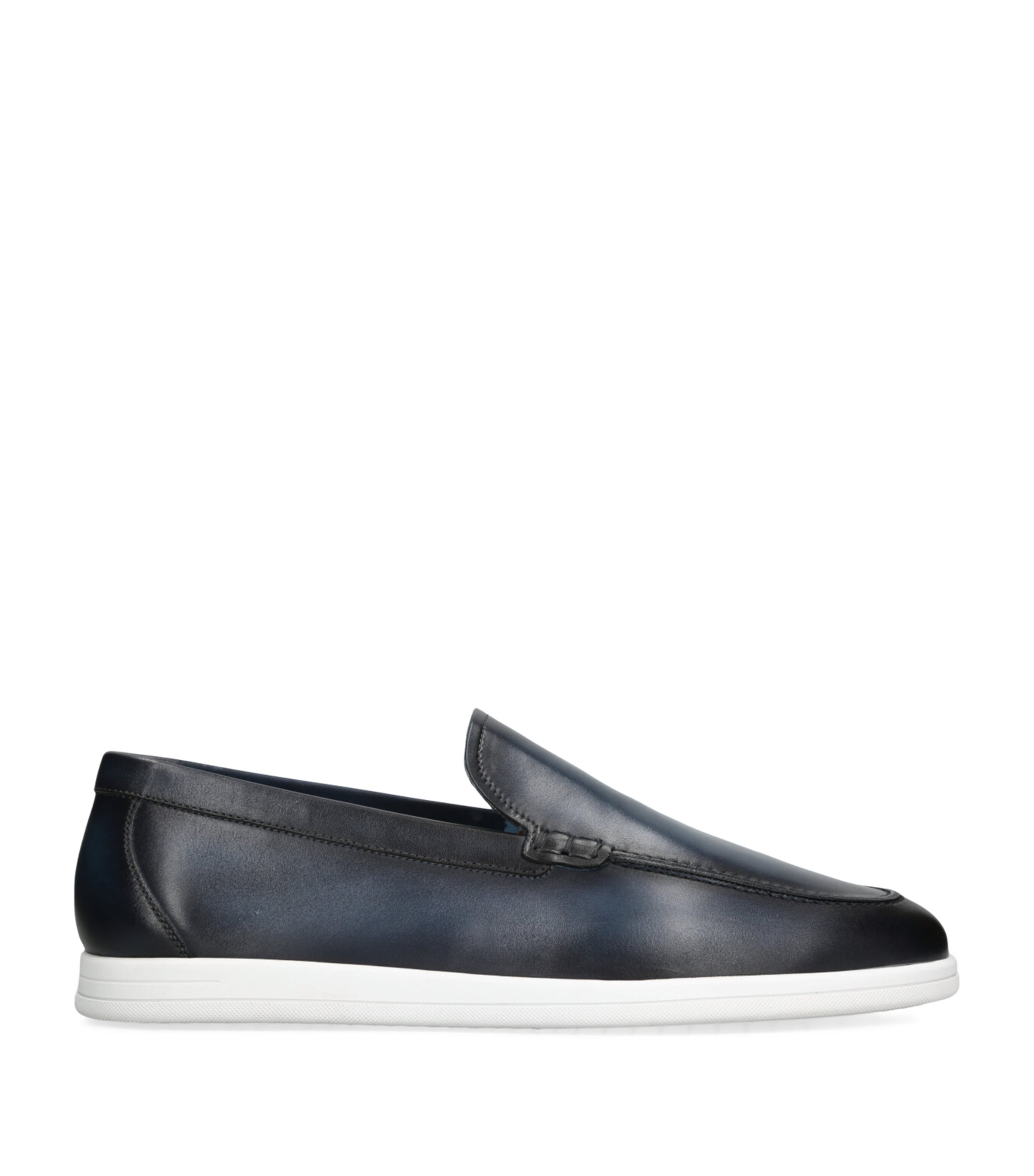 Magnanni Leather Slip-on Loafers In Blue