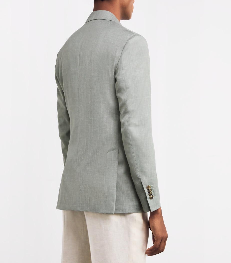 Lardini Mens Wool-Blend Iconic Drop 7 Blazer Image 4