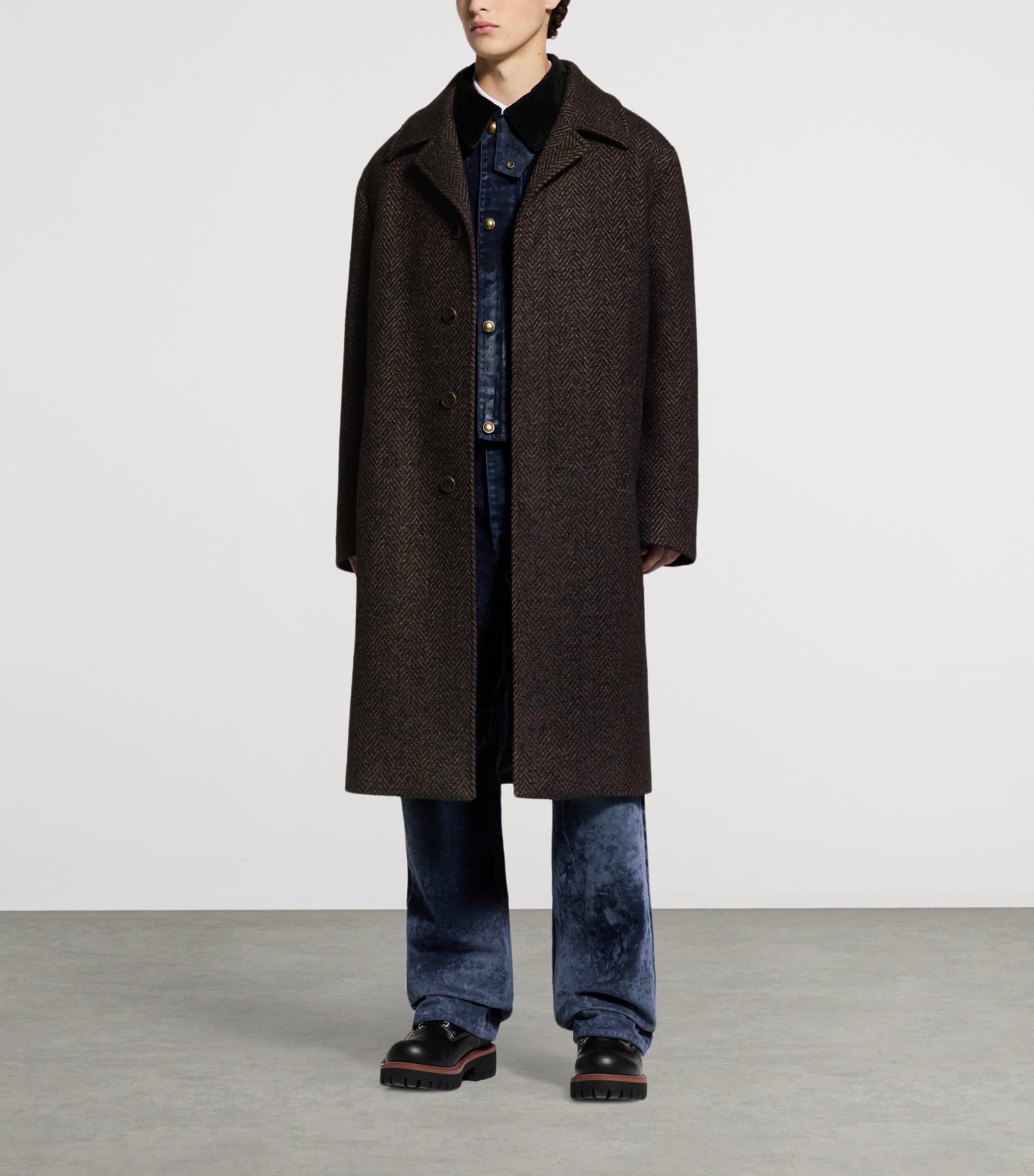 Wool-Blend Tweed Relaxed Coat SEAL BROWN Image 2