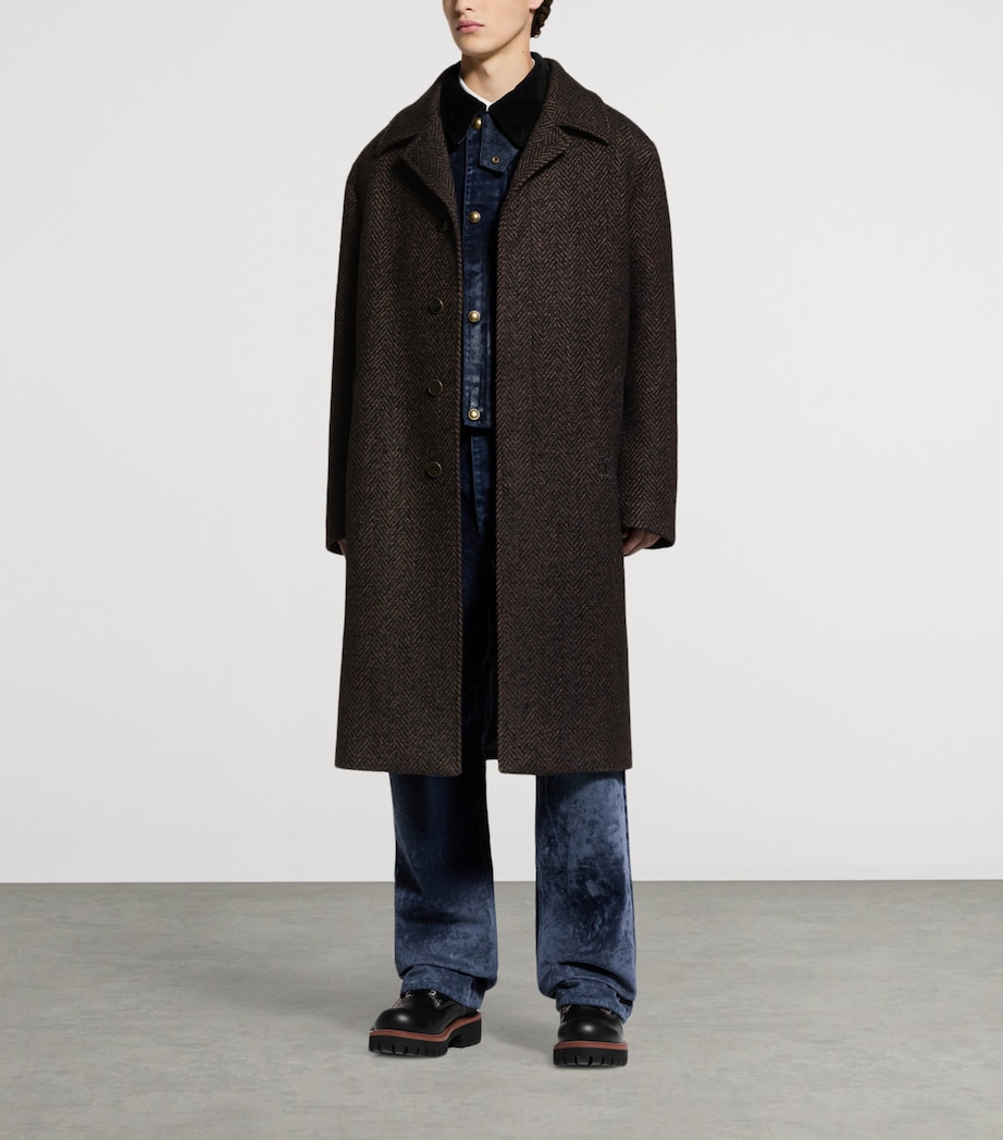 Wool-Blend Tweed Relaxed Coat SEAL BROWN Image 2