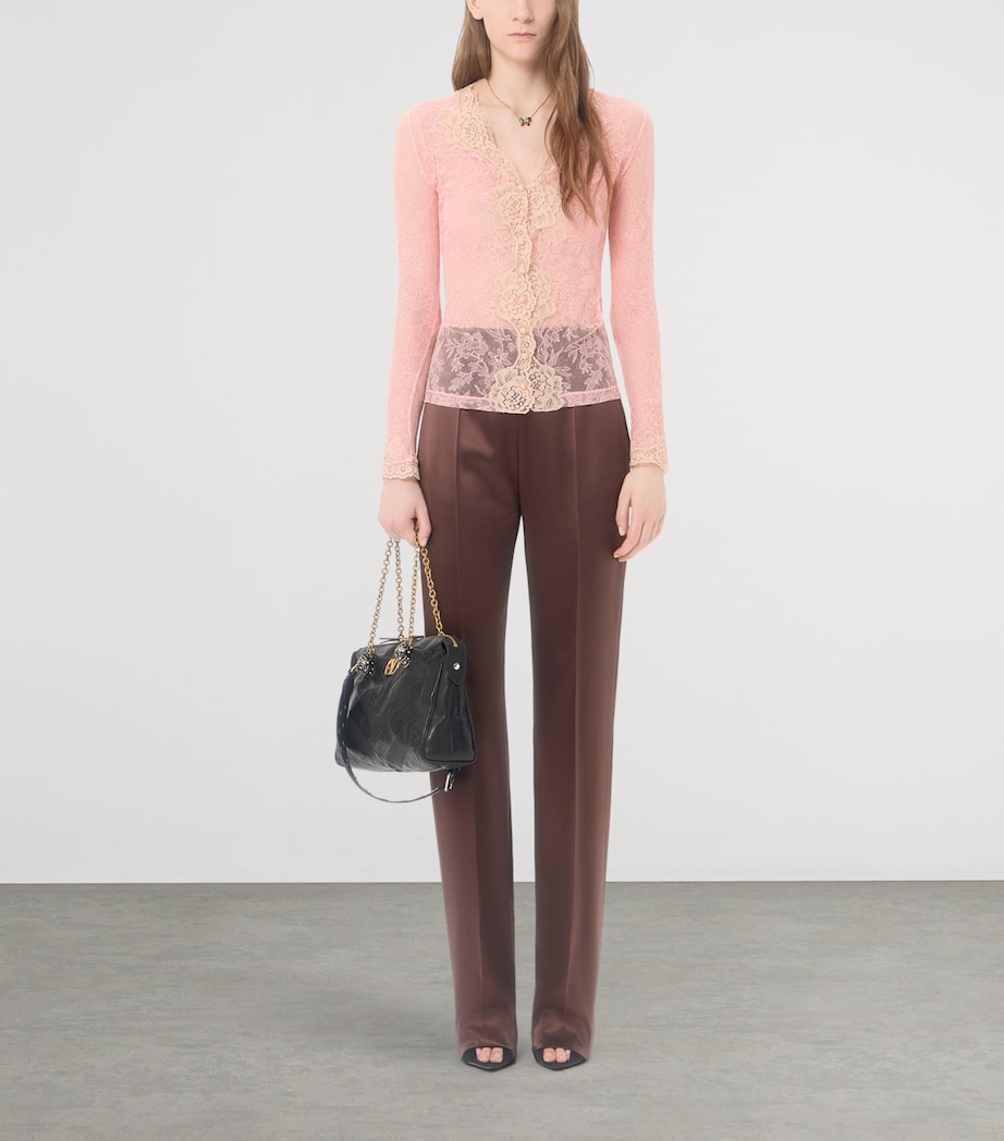 Valentino Womens Stretch Lace Bodysuit Image 2