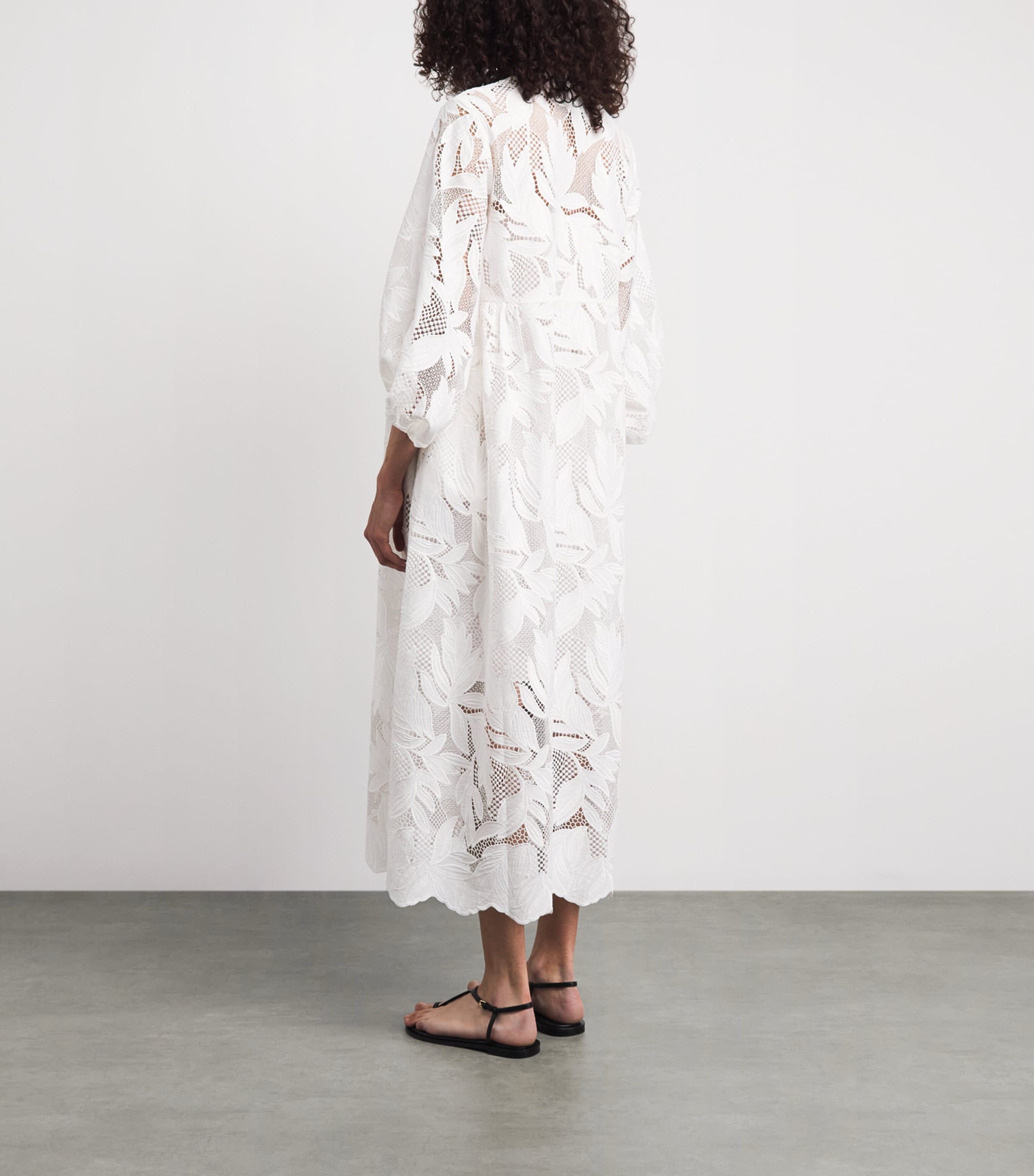 Erdem Womens Crochet Cutwork Midi Shirt Dress Ivory Image 4