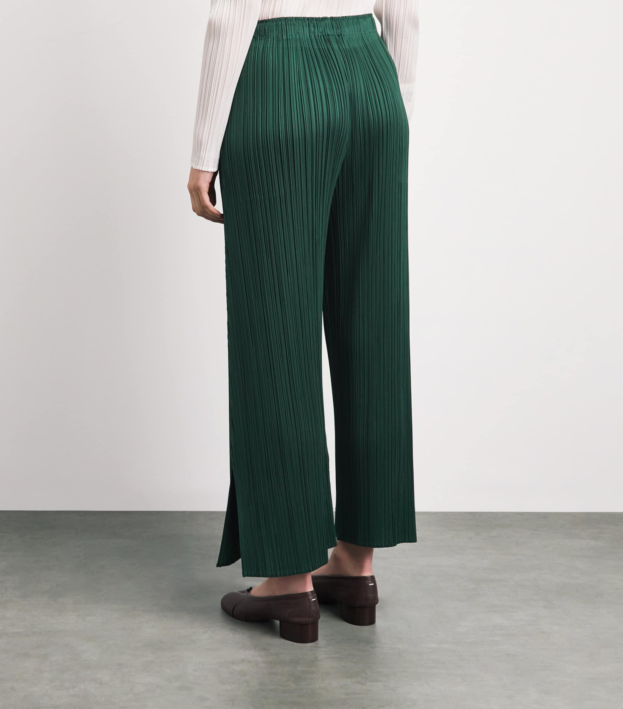 Pleats Please Issey Miyake Womens Monthly Colors Trousers Dark Green Image 5
