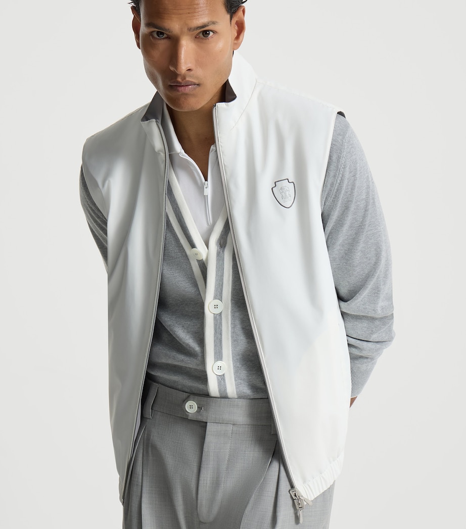 Brunello Cucinelli Mens Technical Crest Reversible Gilet Image 2