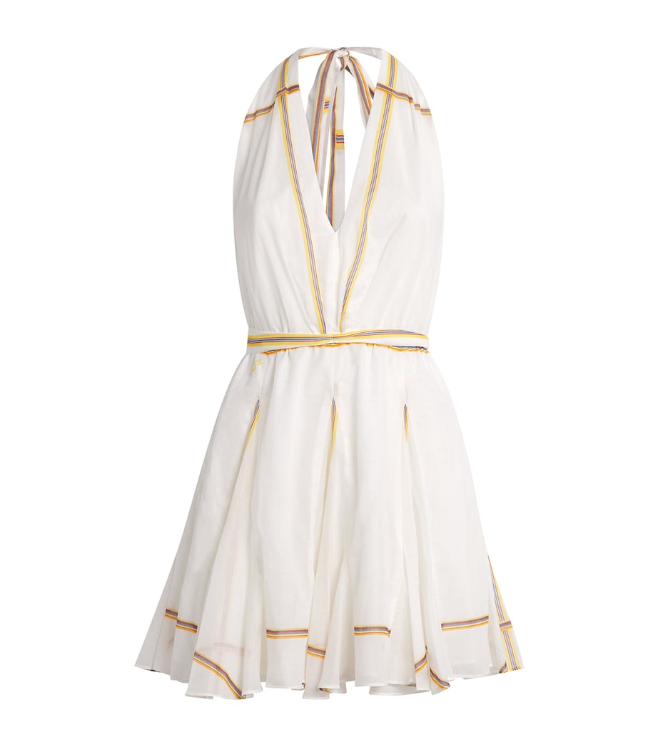 Maje Womens Cotton Halterneck Mini Dress White Image 1