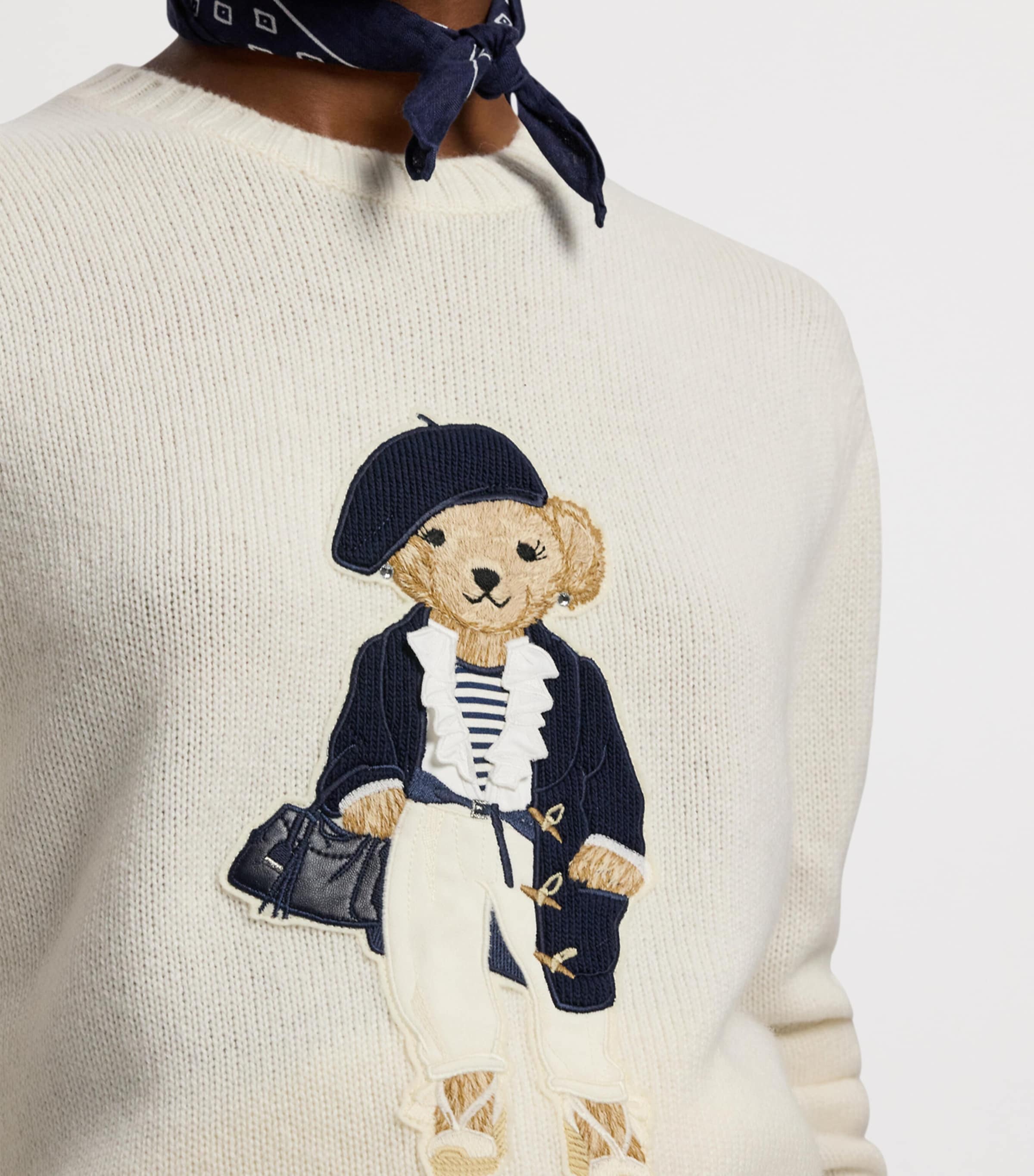 Cashmere Polo Bear Sweater NATURAL-101 Image 10