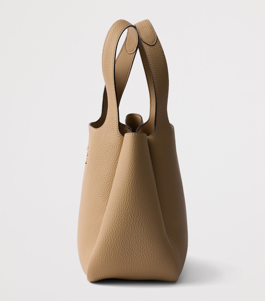 Prada Small Leather Tote Bag Neutral Image 6