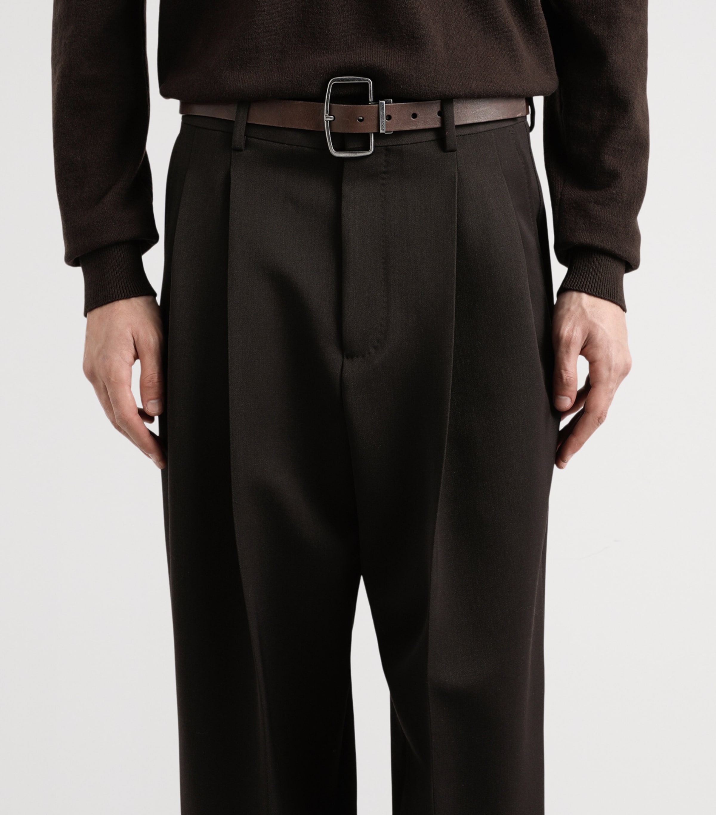 Leather Belt 80076 VERY DARK Image 2