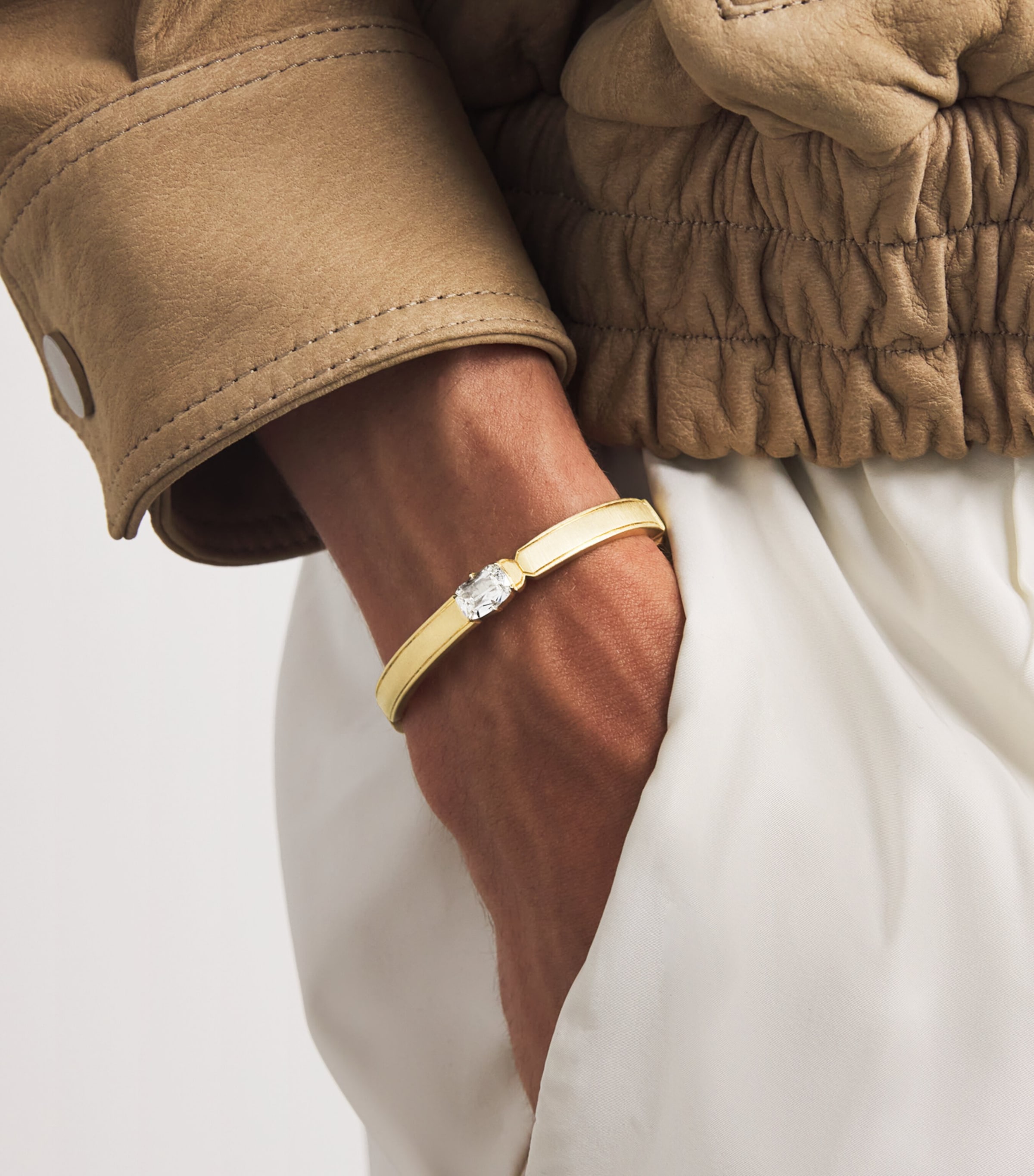 Small Yellow Gold and Diamond One of a Kind Billie Bangle YELLOW GOLD Image 2