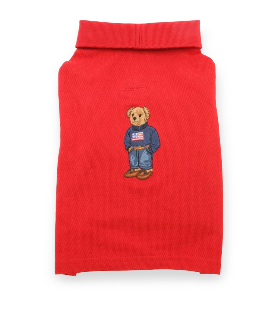 Cotton Polo Bear Dog Shirt (S) RL2000 RED Image 1