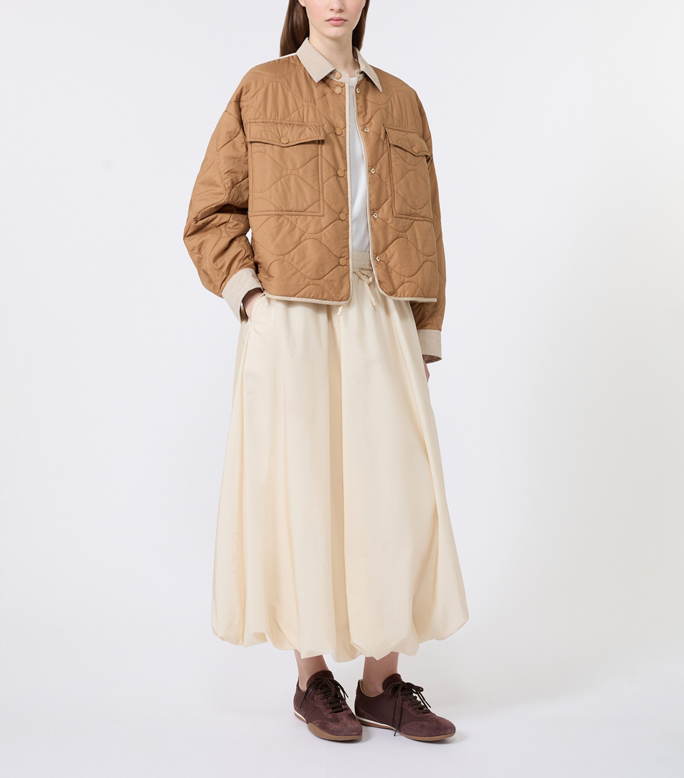 Weekend Max Mara Womens Quilted Reversible Jacket Sand Image 7