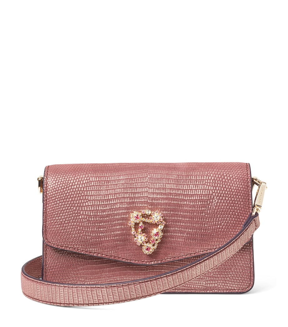 Leather Snakeskin-Embossed Eliza Clutch Bag CASSIS Image 1