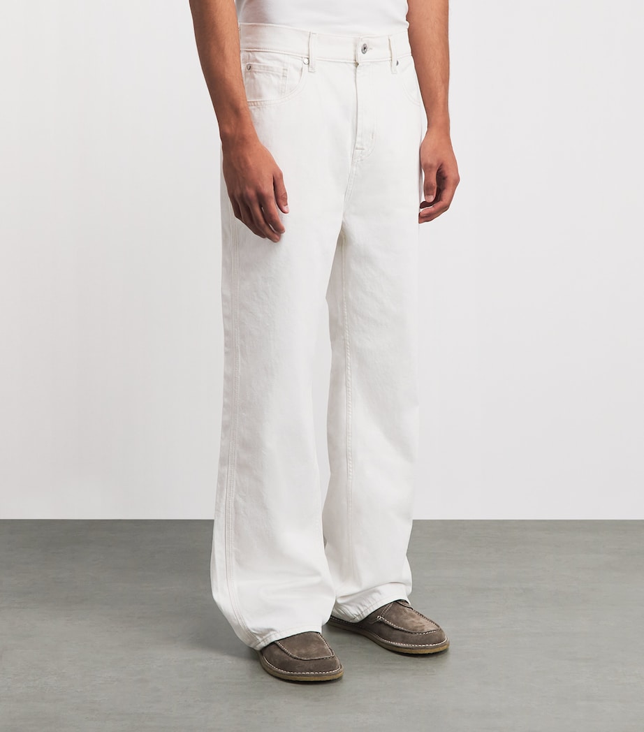 7 For All Mankind Mens Wide-Leg Jeans White Image 4