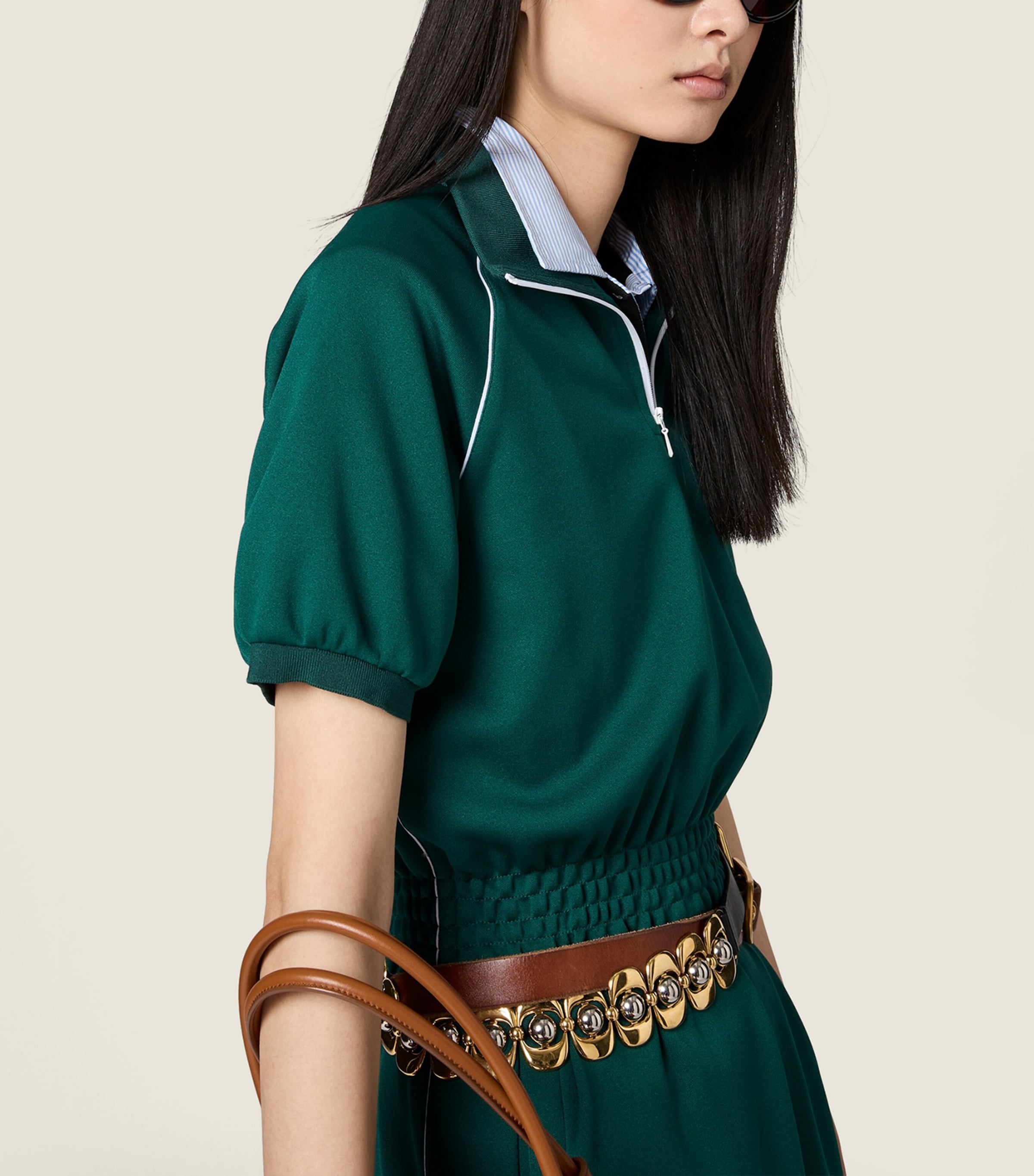 Miu Miu Womens Technical Jersey Mini Dress Image 4