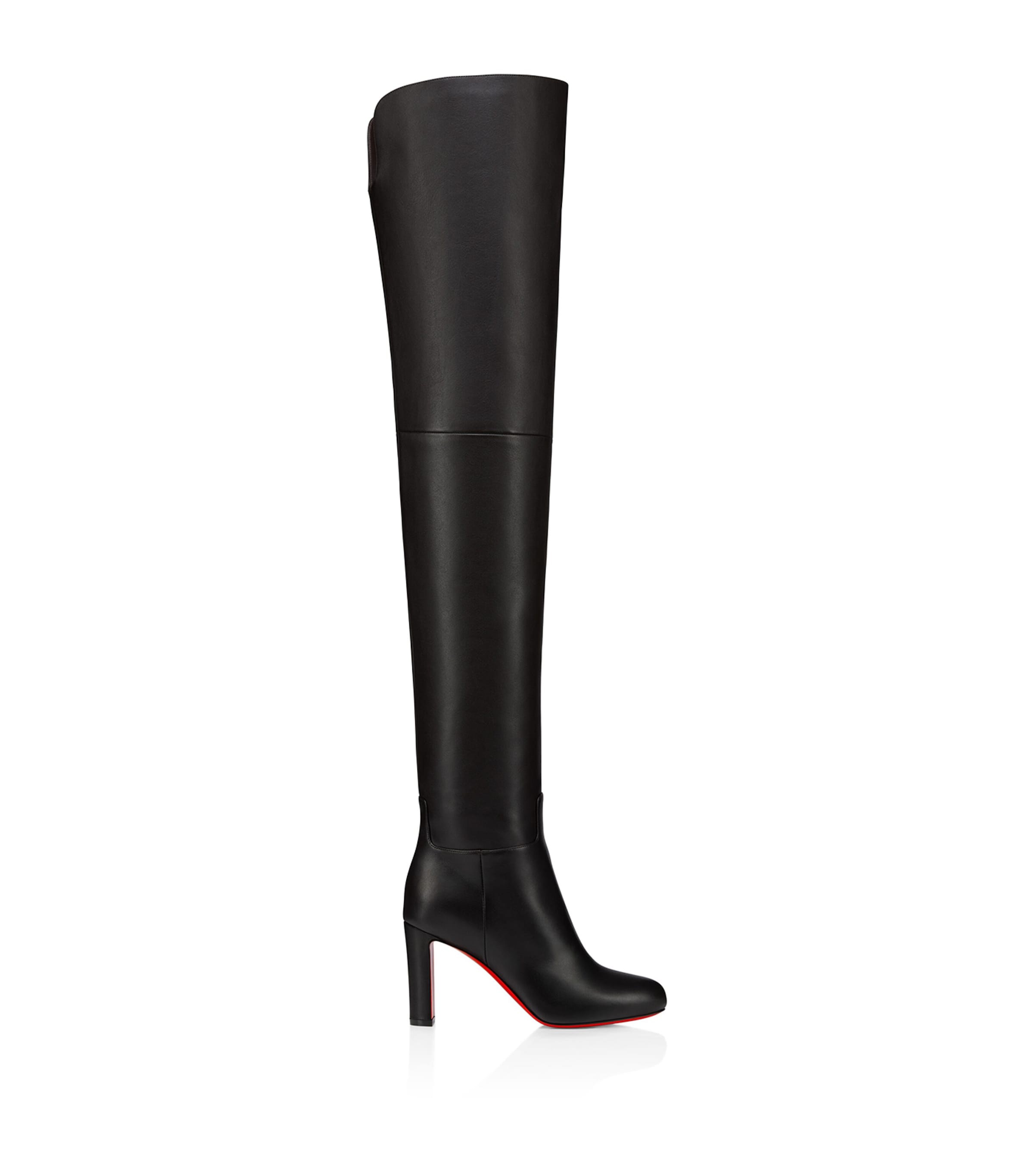 Christian Louboutin Loo Botta Leather Thigh-high Boots 85 In Red
