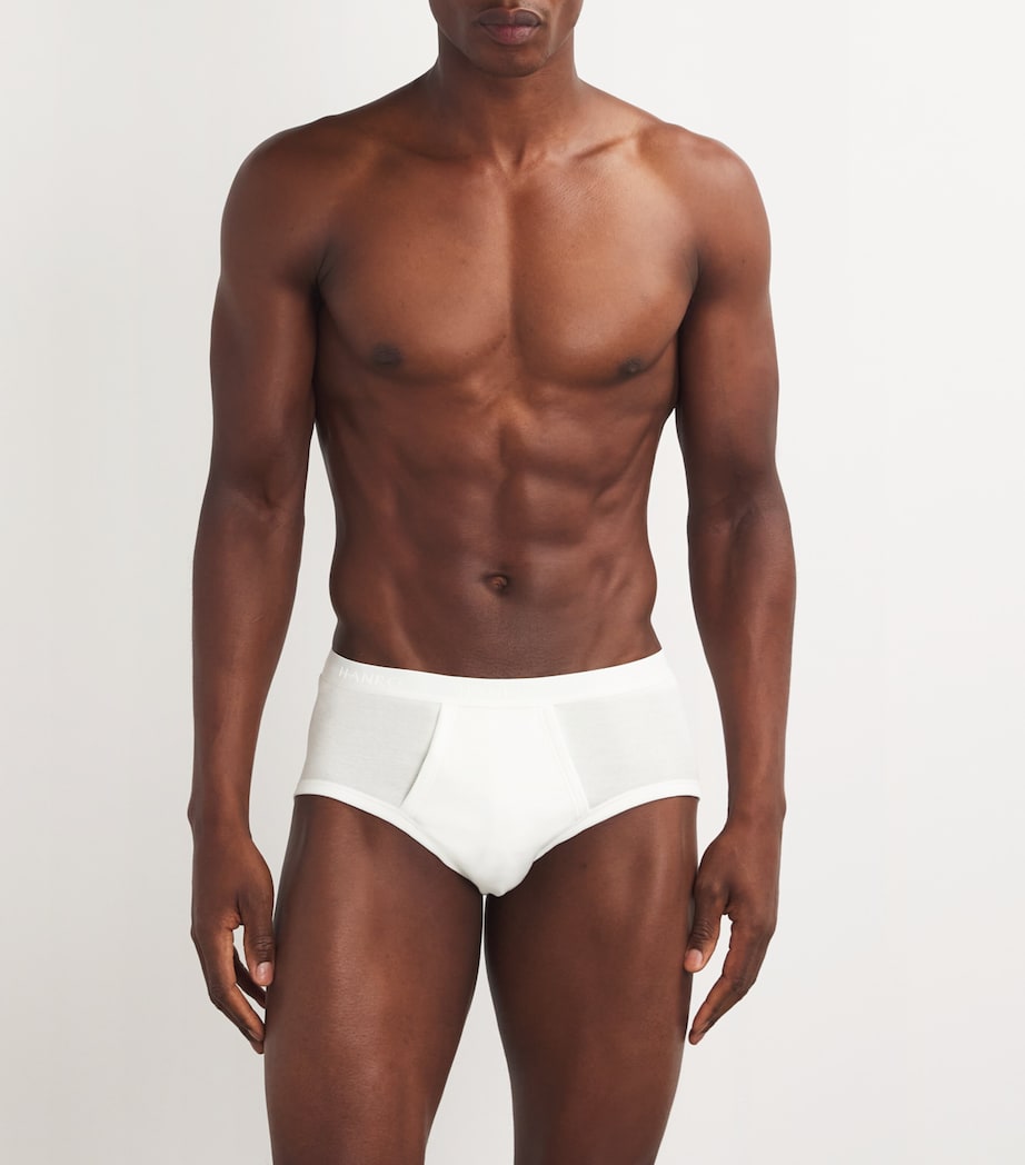 Mercerised Cotton Briefs 0101/WHITE Image 2