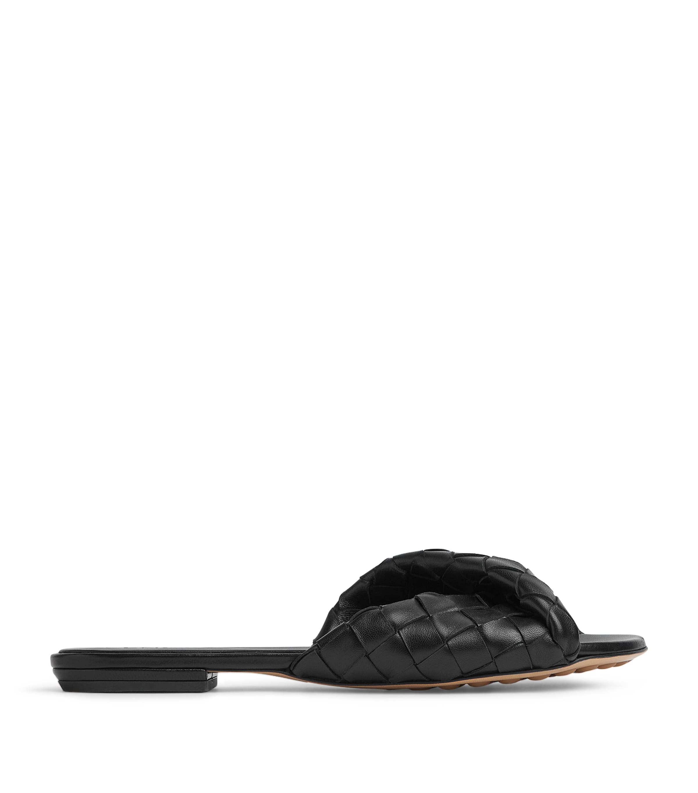 Bottega Veneta Lambskin Intrecciato Blink Mules In Black