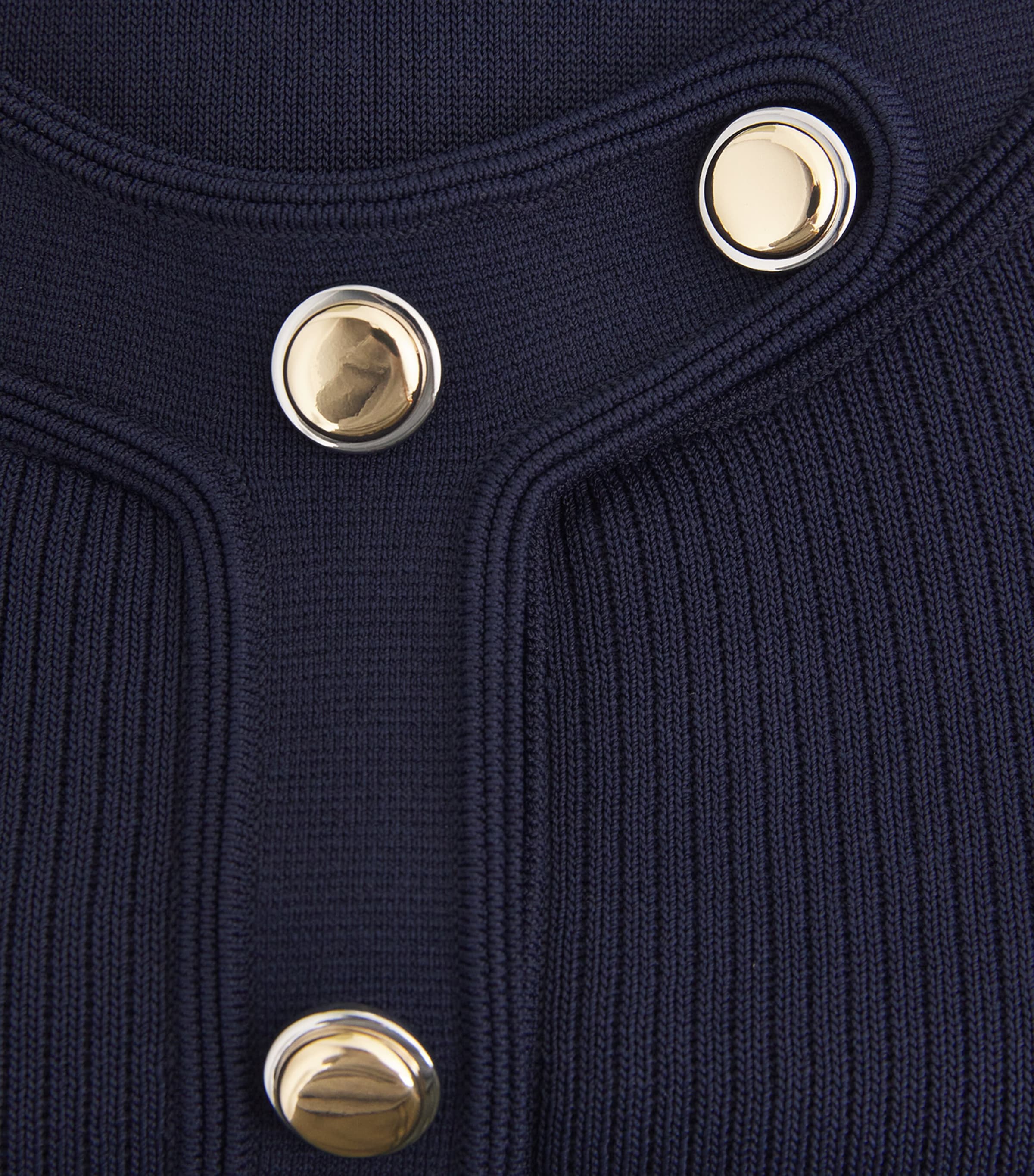 Wool Cropped Cardigan NAVY BLUE Image 5