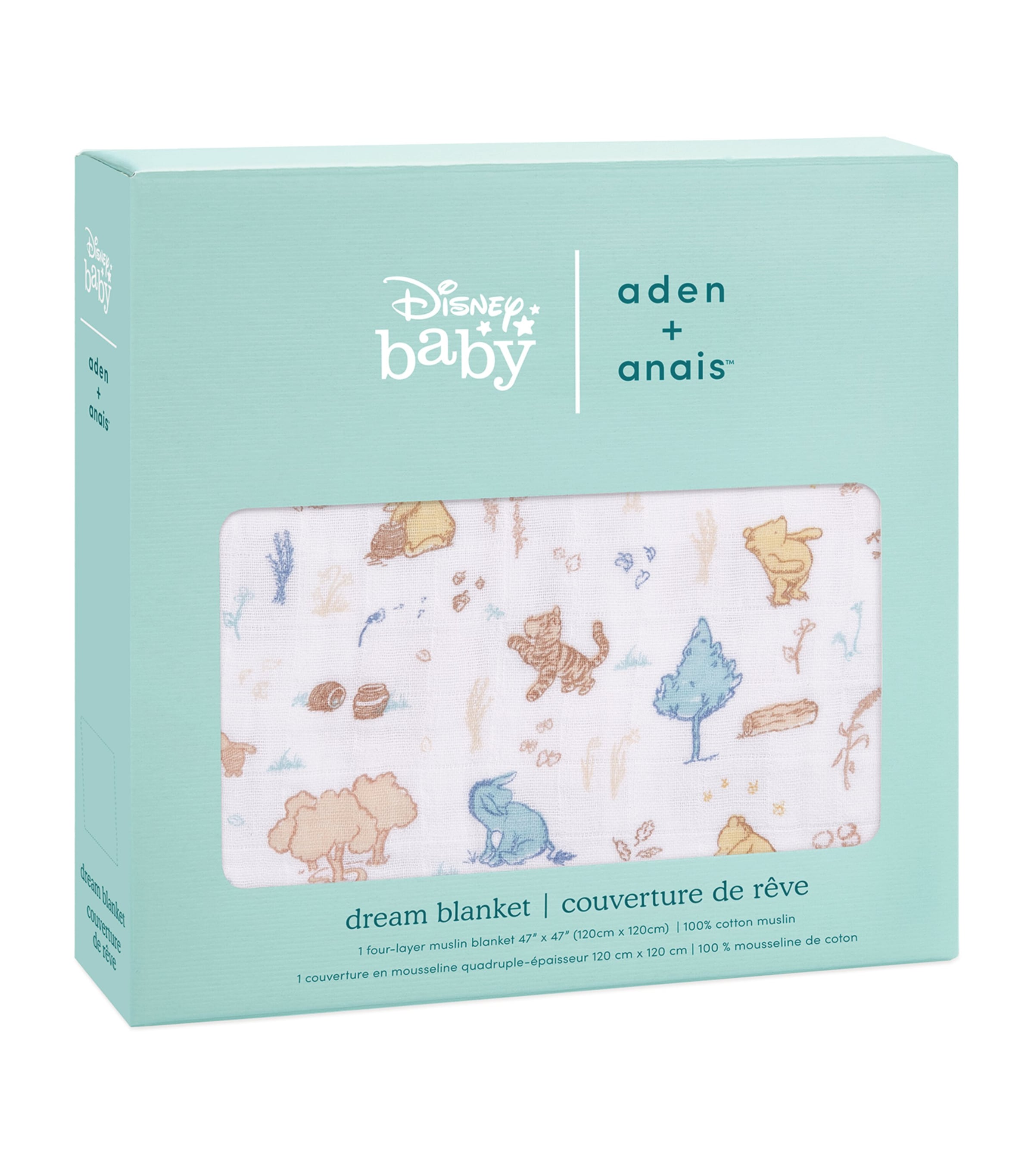 aden + anais Cotton Muslin Dream Blanket Winnie Pooh In Woods Image 2