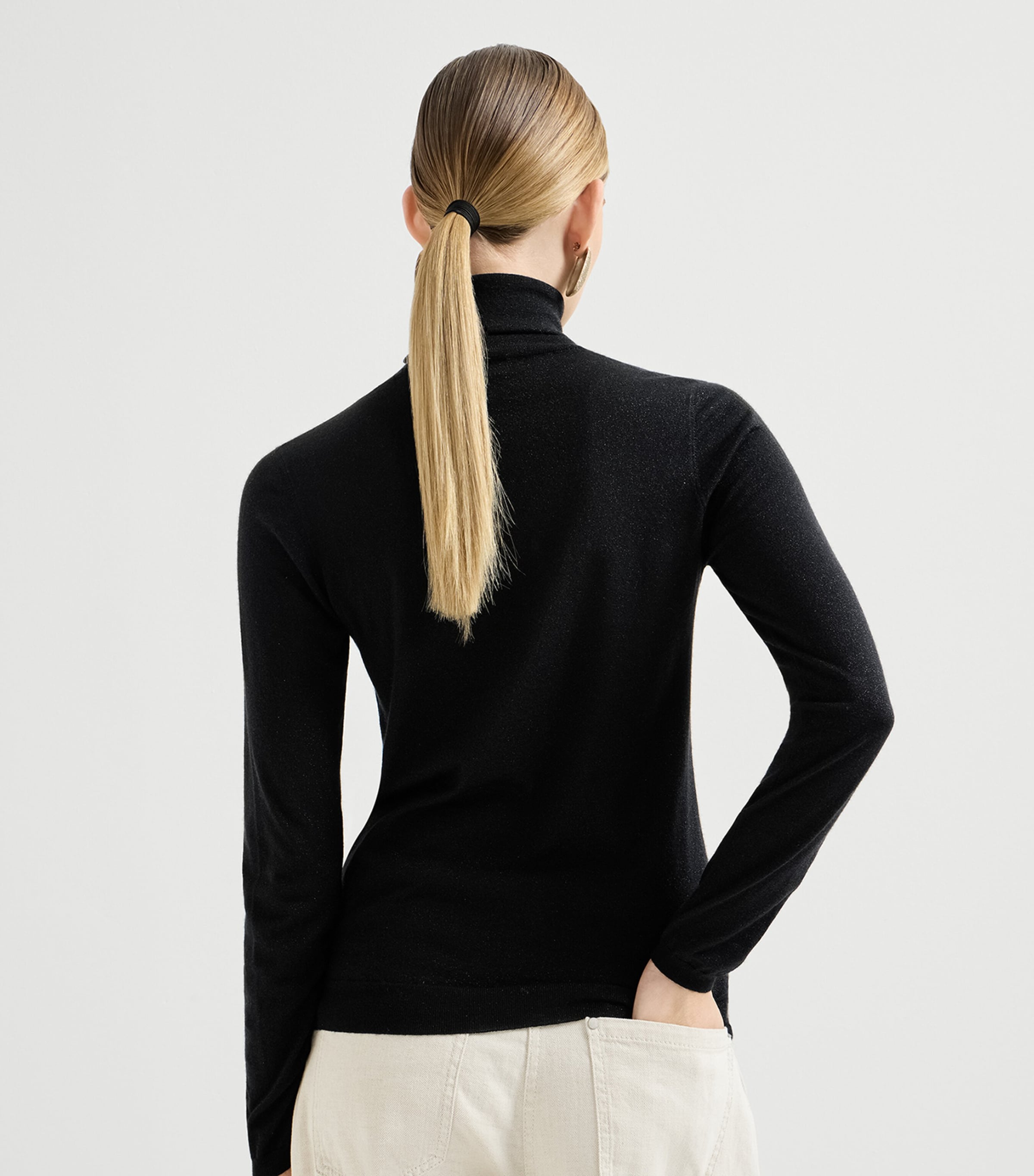 Brunello Cucinelli Womens Cashmere-Silk-Blend Rollneck Sweater Image 5