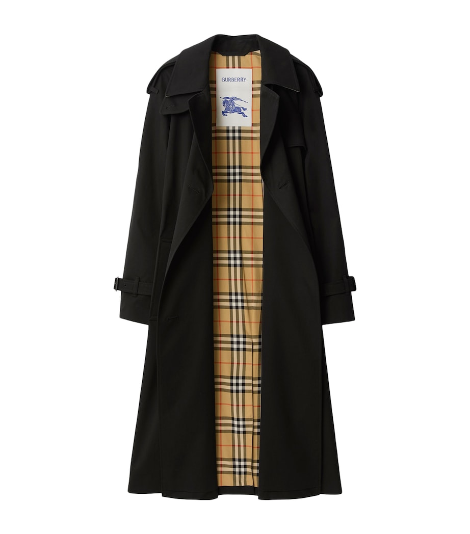 Burberry Womens Long Castleford Trench Coat Black Image 3