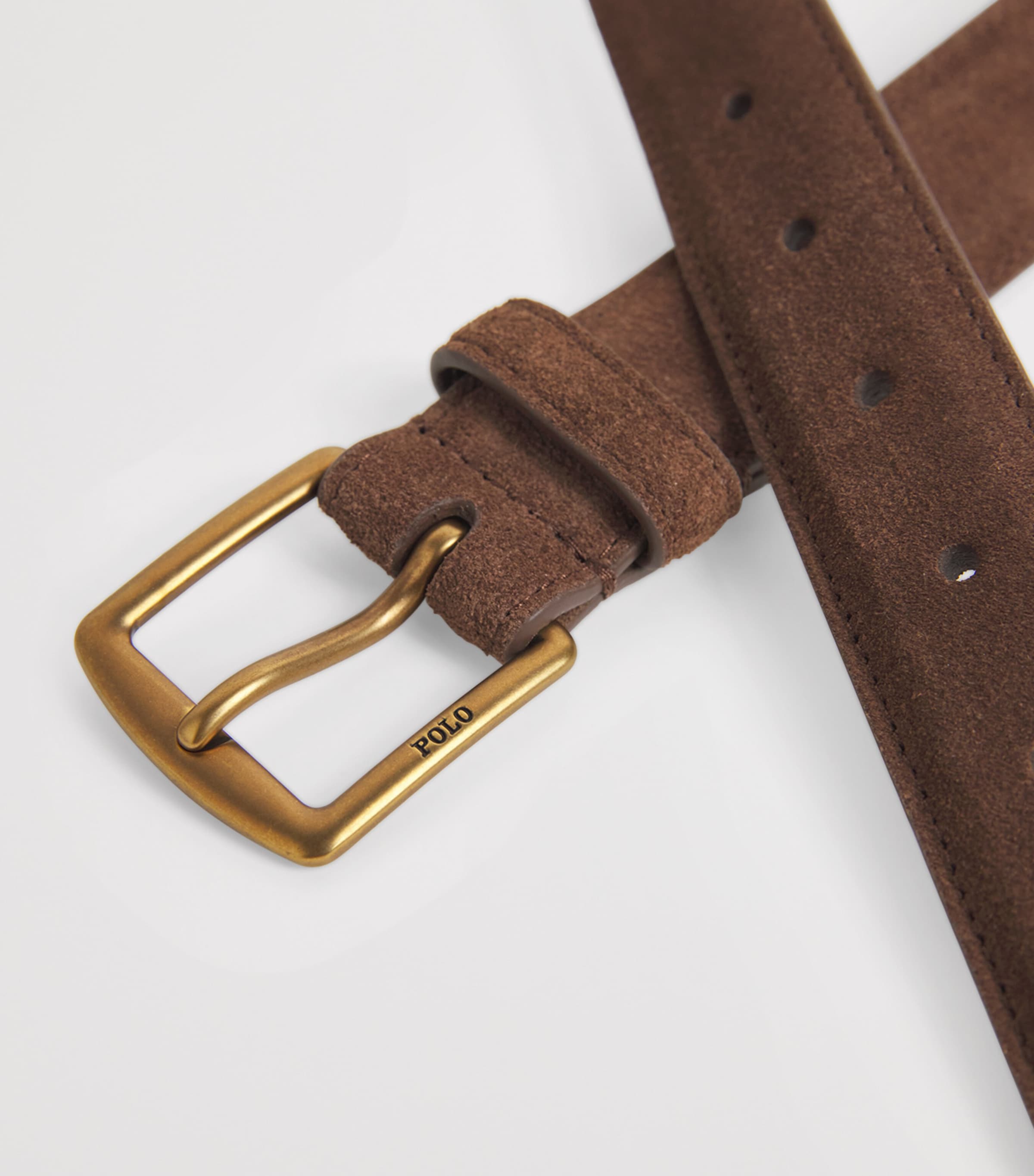 Suede Buckle Belt DARK BROWN Image 5