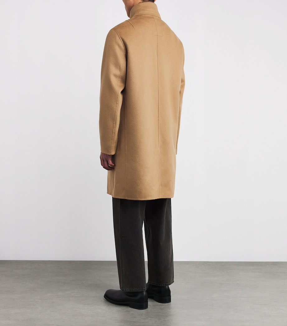 Wool-Cashmere Mink-Collar Overcoat A2150 TOAST Image 4