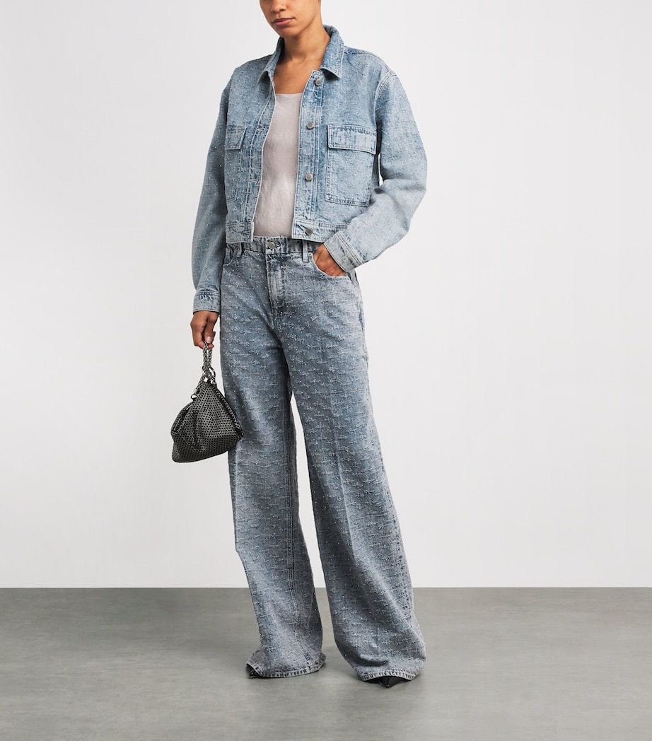 Crystal-Embellished Denim Jacket INDIGO1070 Image 2