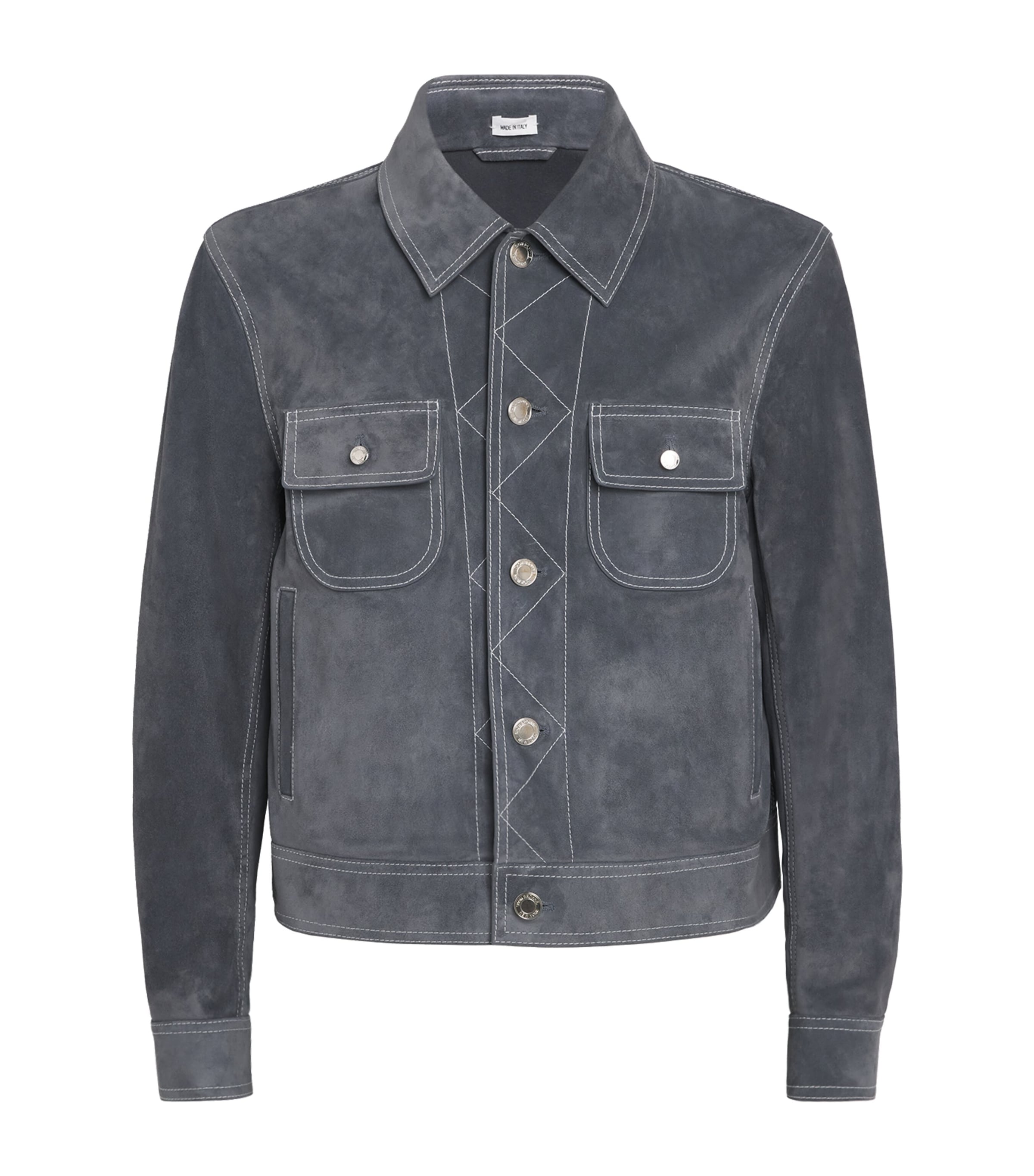 Thom Browne Suede Backstrap Utility Jacket In Black