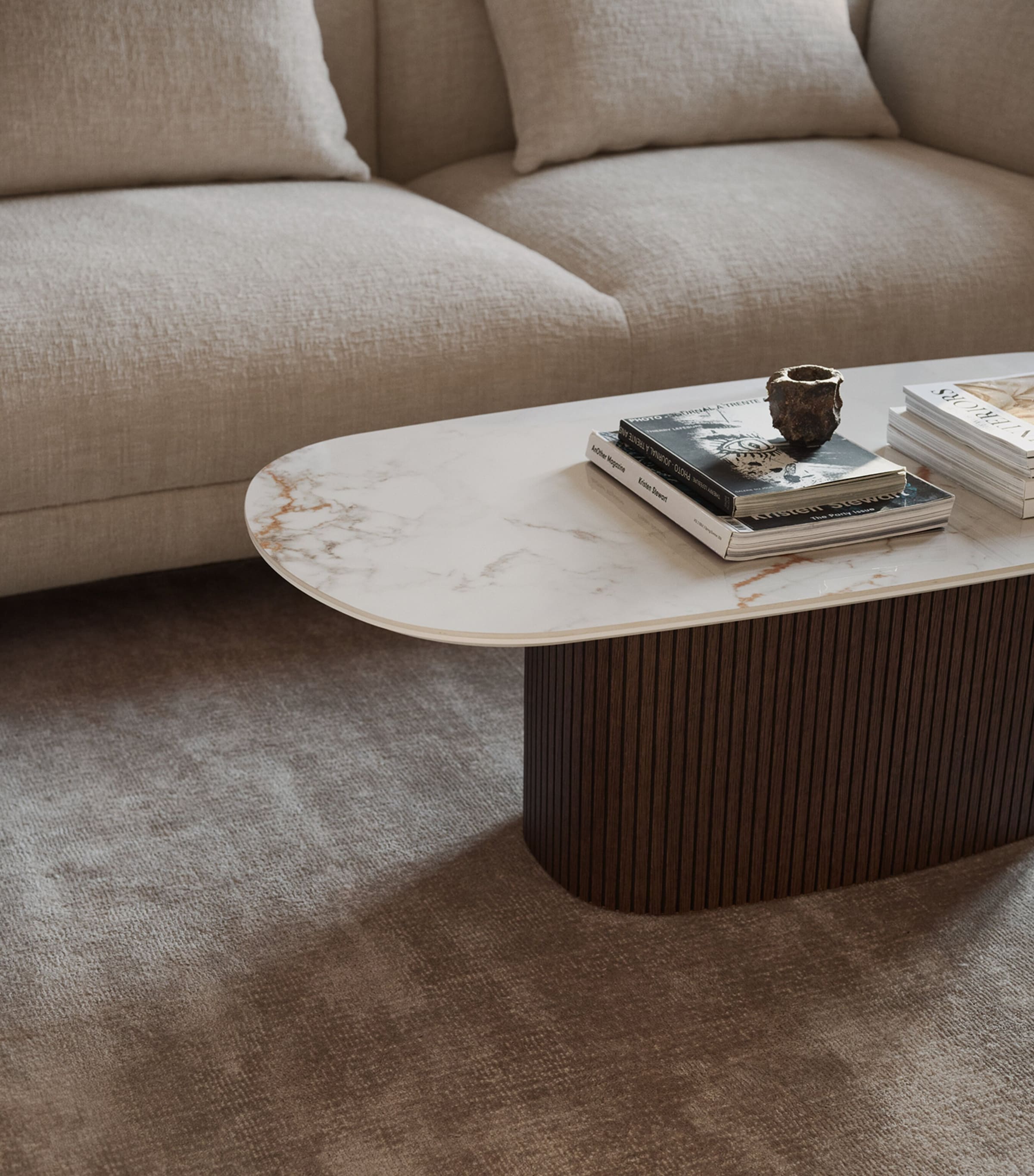 BoConcept Ceramic Santiago Coffee Table White / Dark Oak Image 4