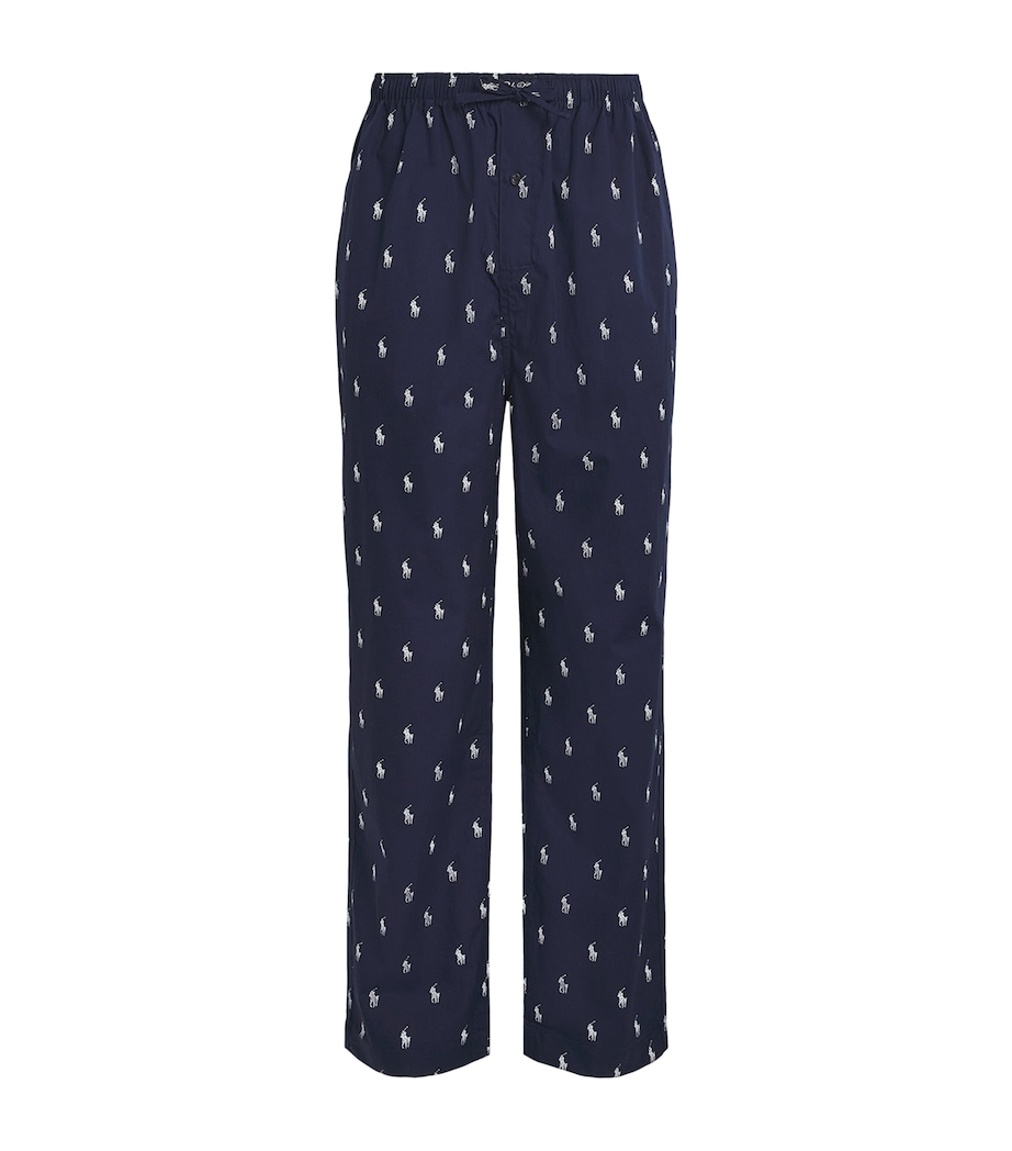 Polo Ralph Lauren Mens Cotton Polo Pony Pyjama Bottoms Navy/nevis Aopp Image 1